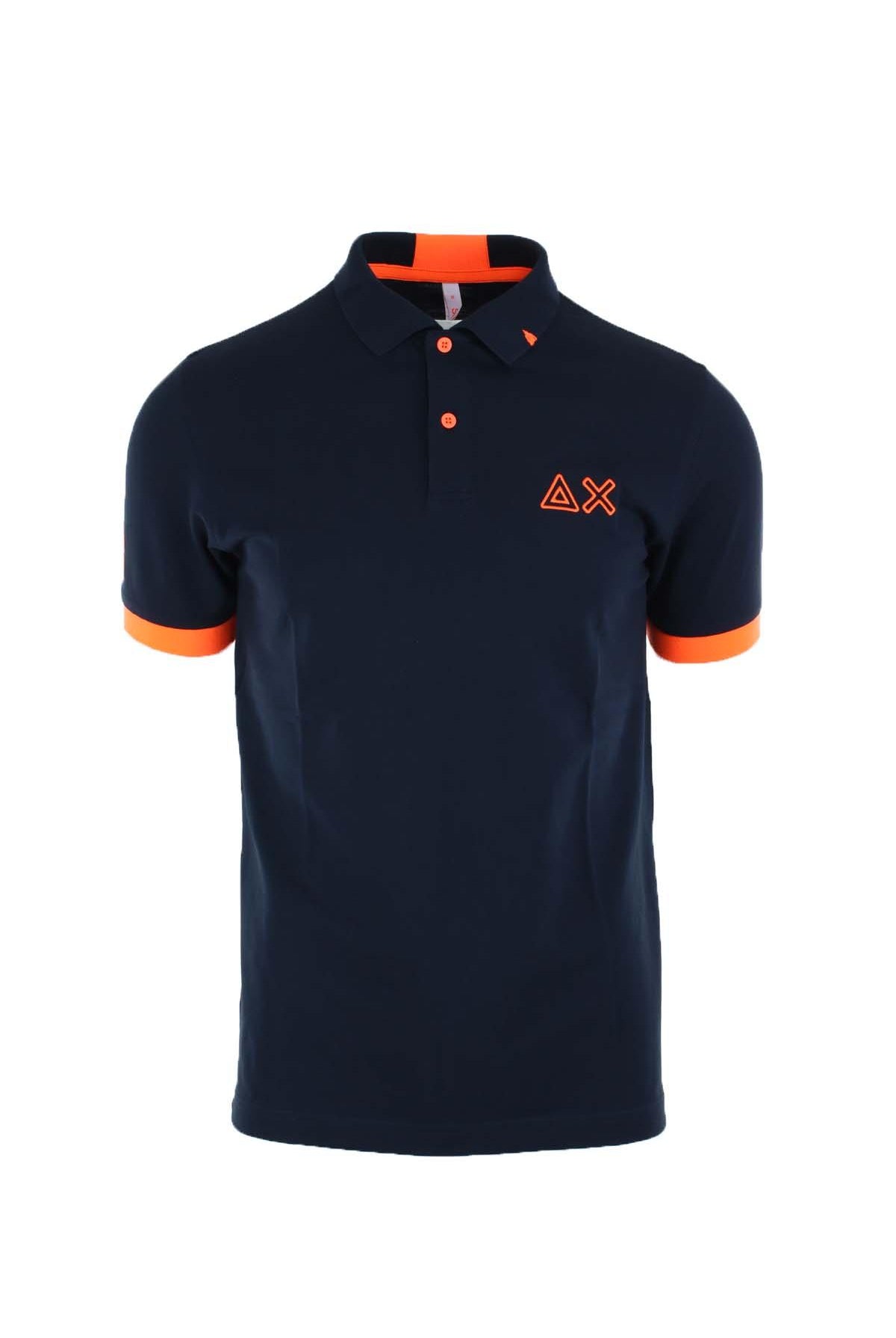 Polo mezza manica con dettagli e logo fluo