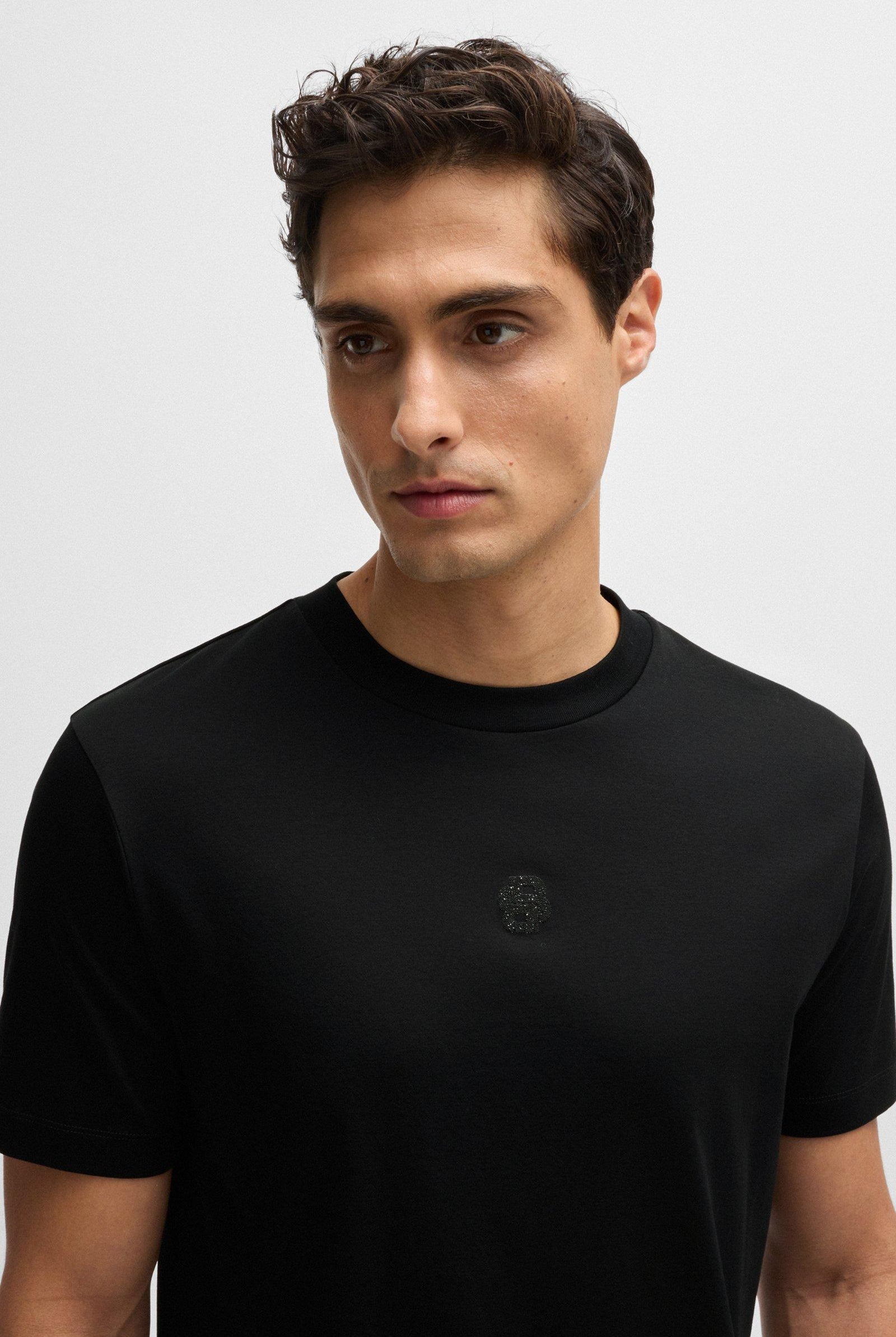Tshirt mezza manica con logo glitterato double B