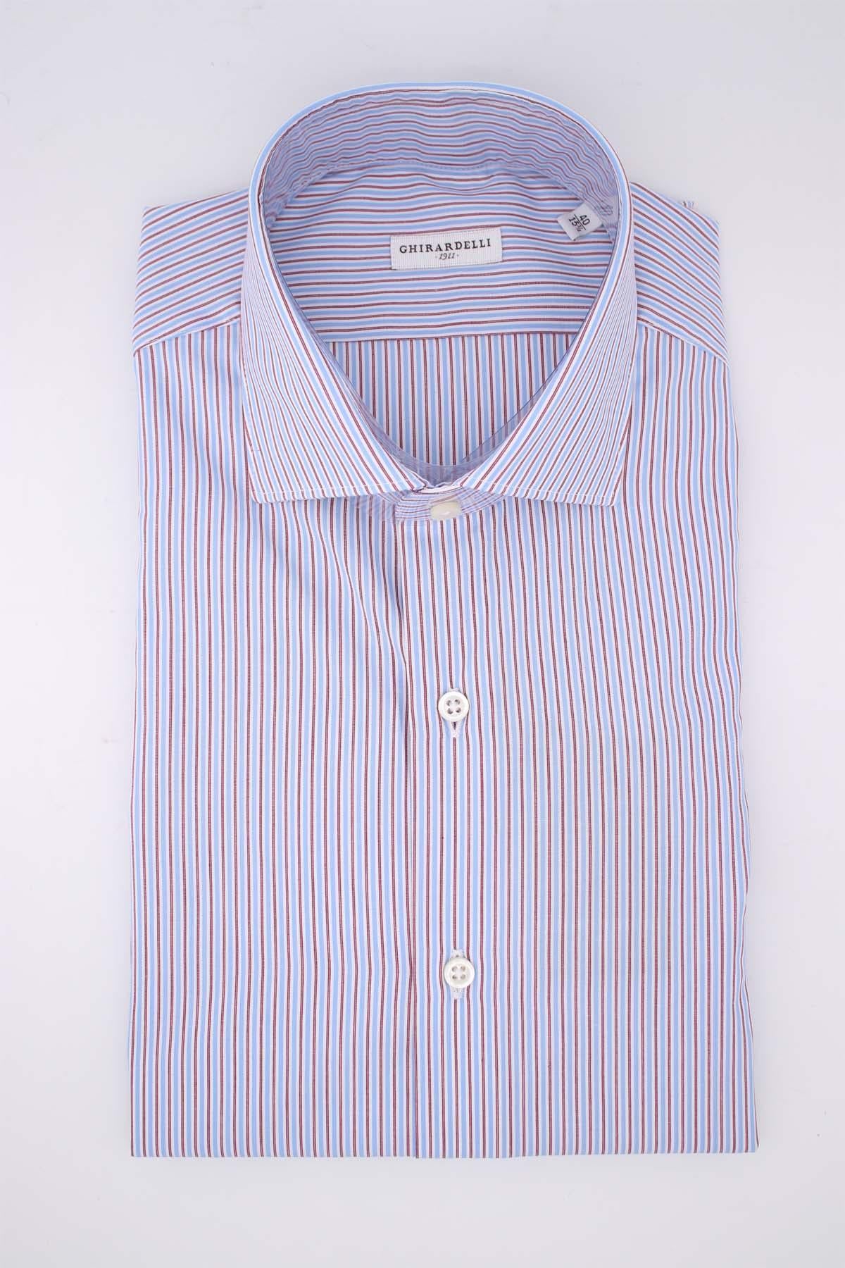 Camicia in cotone a righe multicolor
