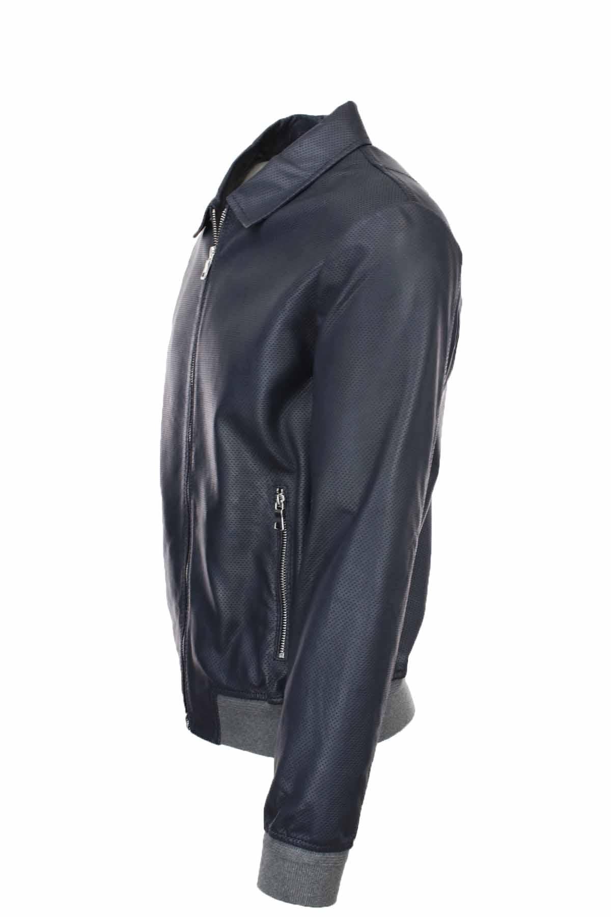 Giubbotto in pelle microforata