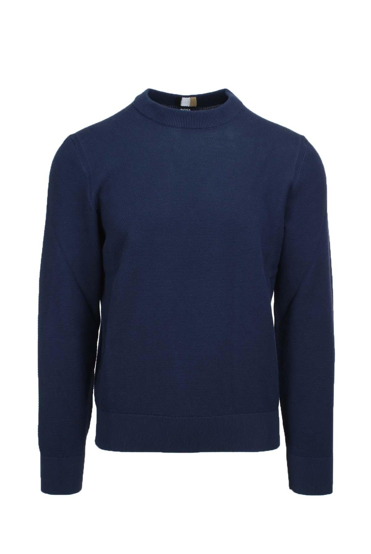 Maglione in cotone lavorato grana riso