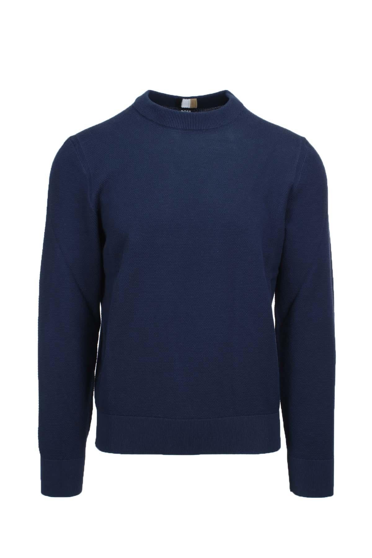 Maglione in cotone lavorato grana riso
