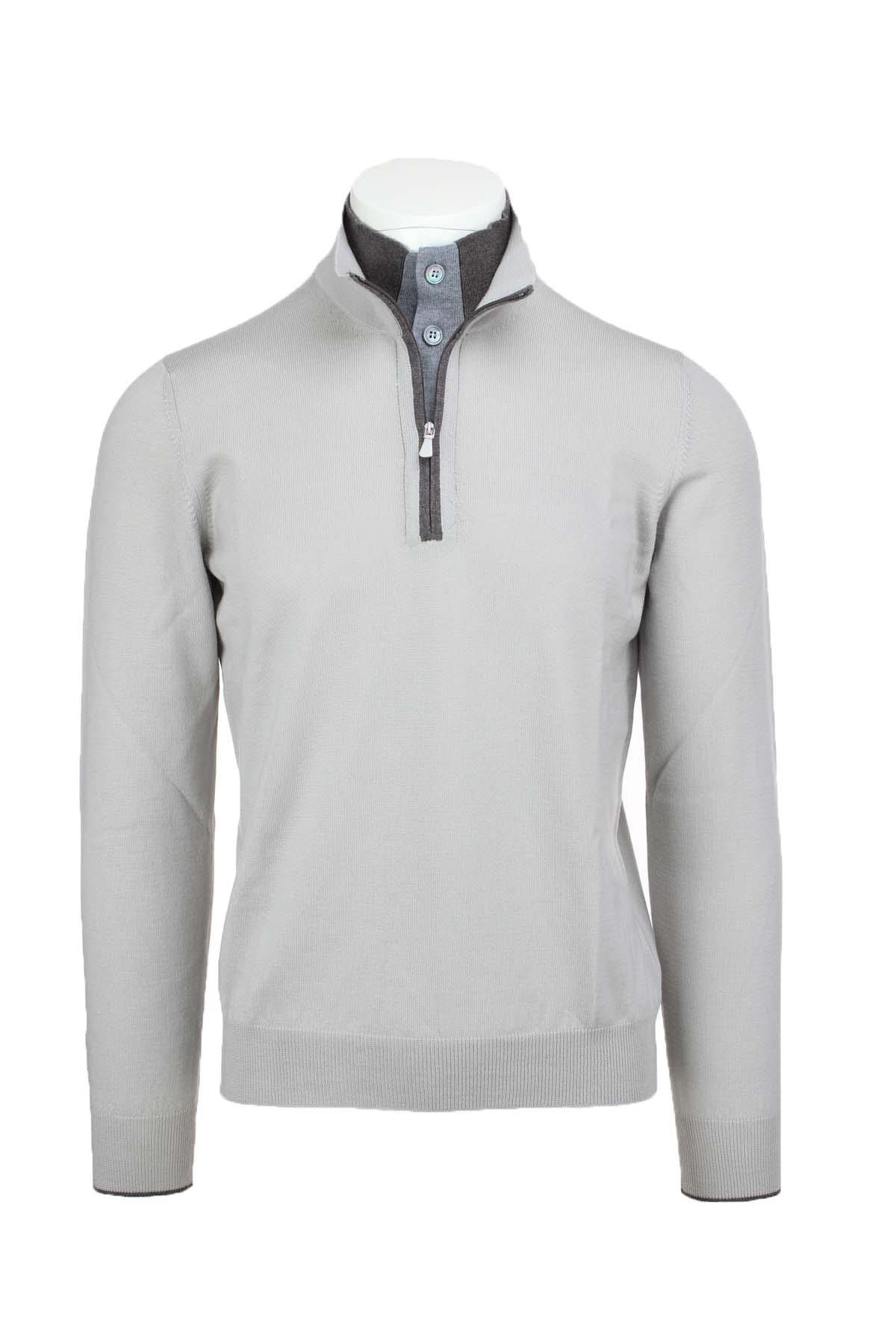 Maglia lupetto con zip e bottoni