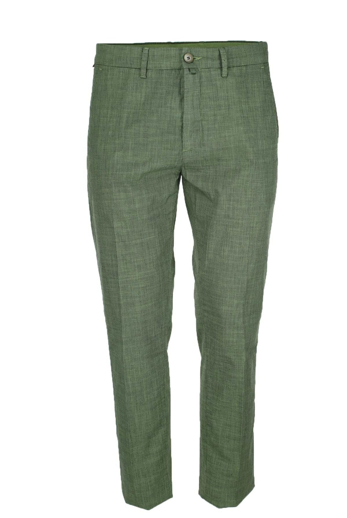 Pantalone chino tasche america in cotone e lino