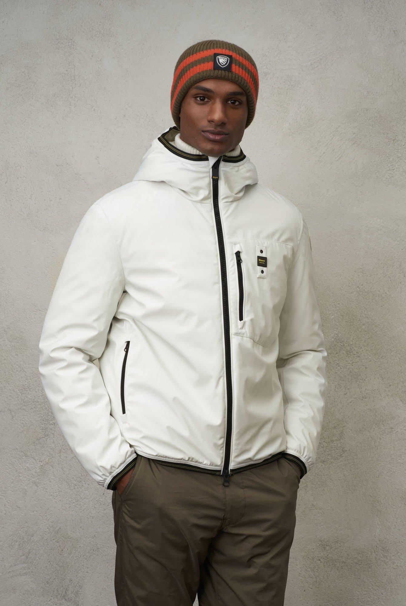 Piumino bomber in neoprene con cappuccio Derry