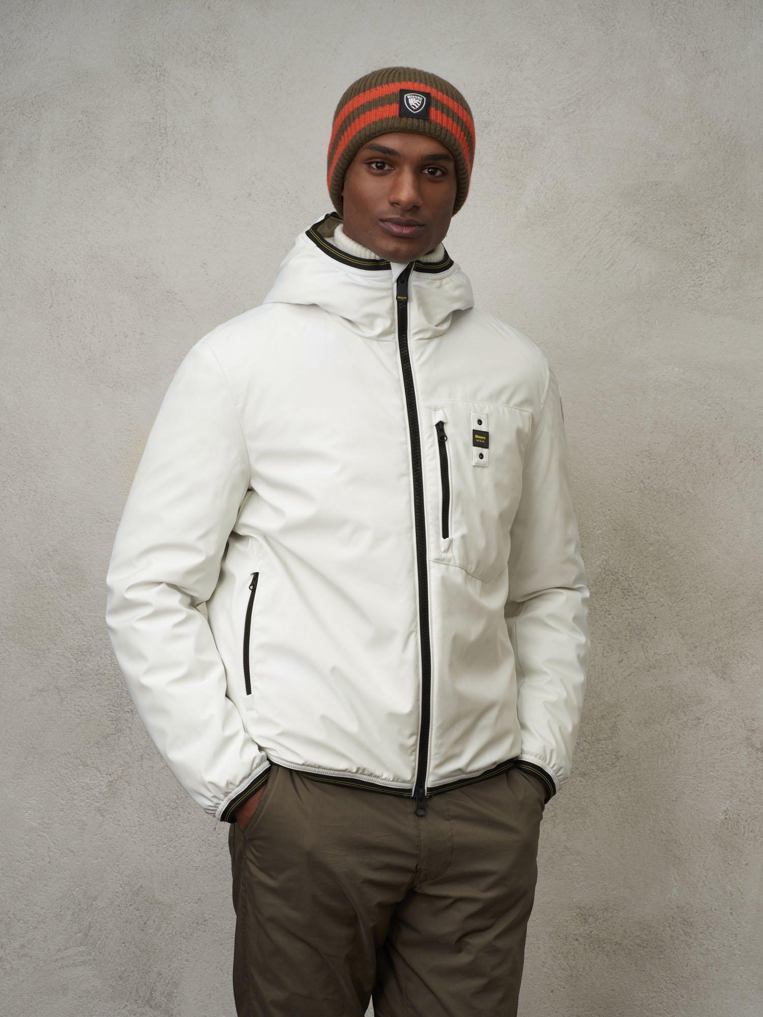 Piumino bomber in neoprene con cappuccio Derry