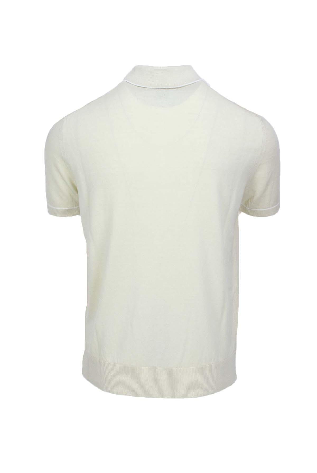 Polo mezza manica in misto lino con zip