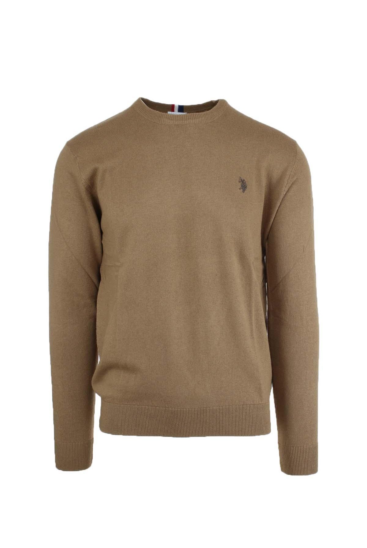 Maglia girocollo in cotone e cachemire con logo
