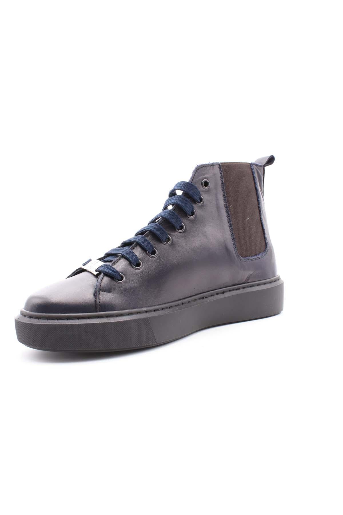 Scarpe stringate alte in pelle