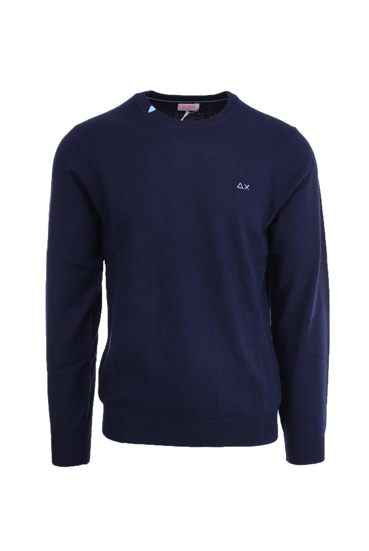 Maglia girocollo in lana e cotone