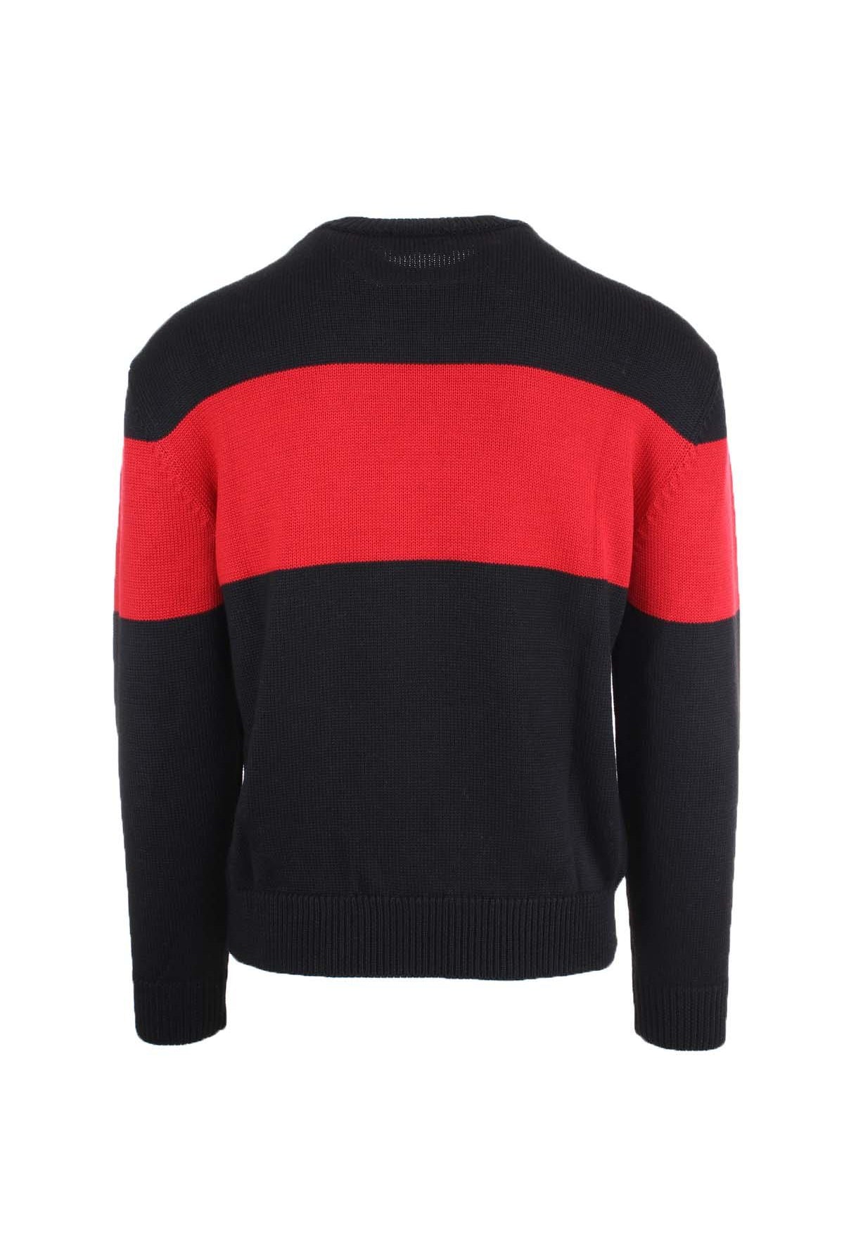 Maglione in lana rasata con banda orizzontale GCDS