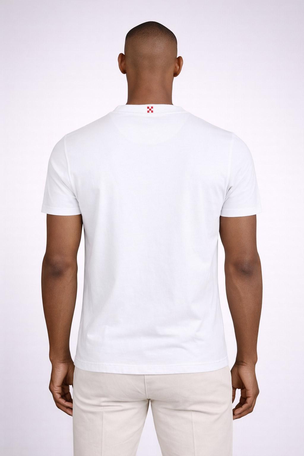 T-shirt uomo con taschino stampa cavalli marini in cotone