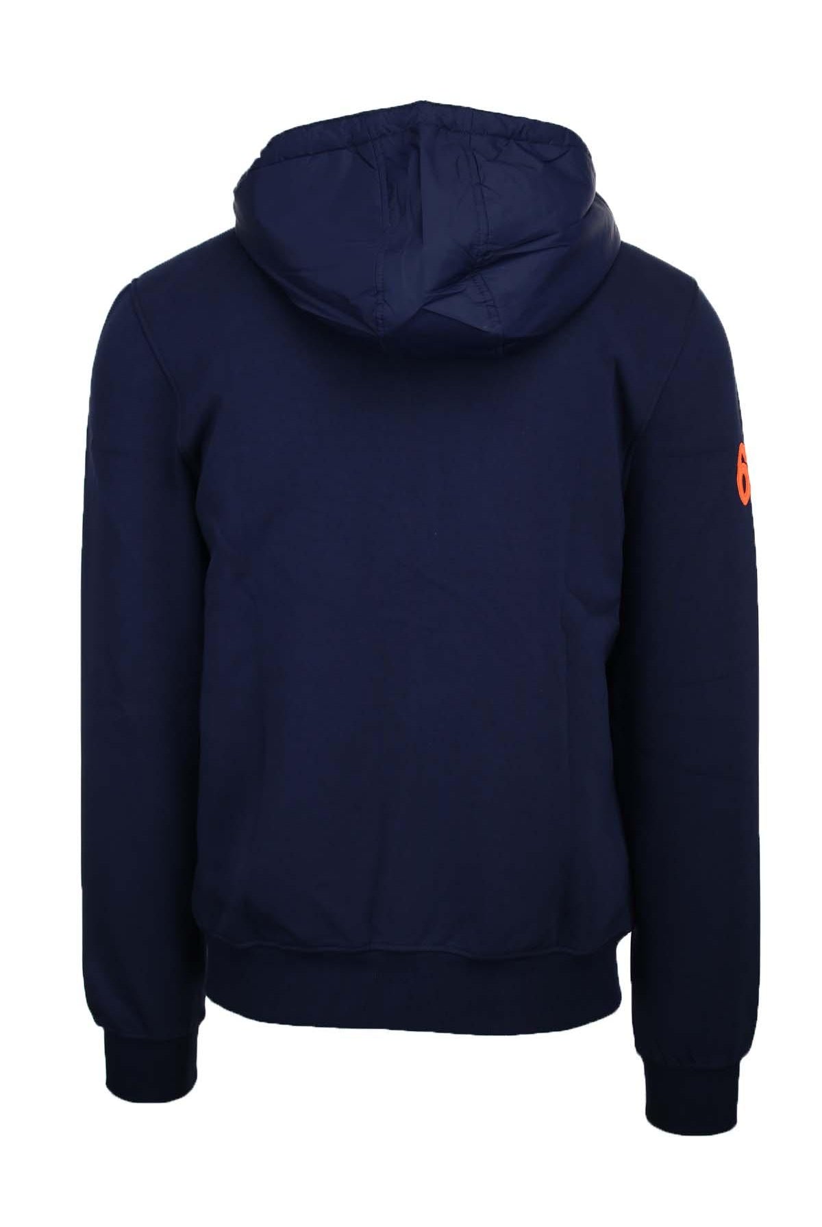 felpa cardigan zip con cappuccio dettagli fluo