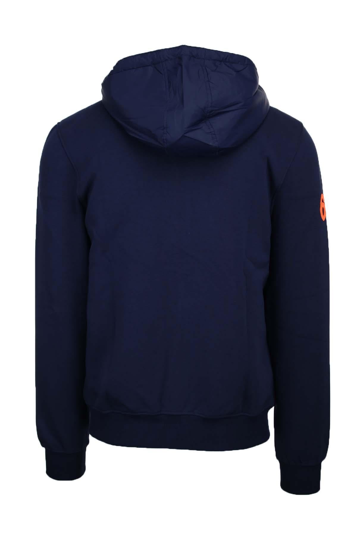felpa cardigan zip con cappuccio dettagli fluo