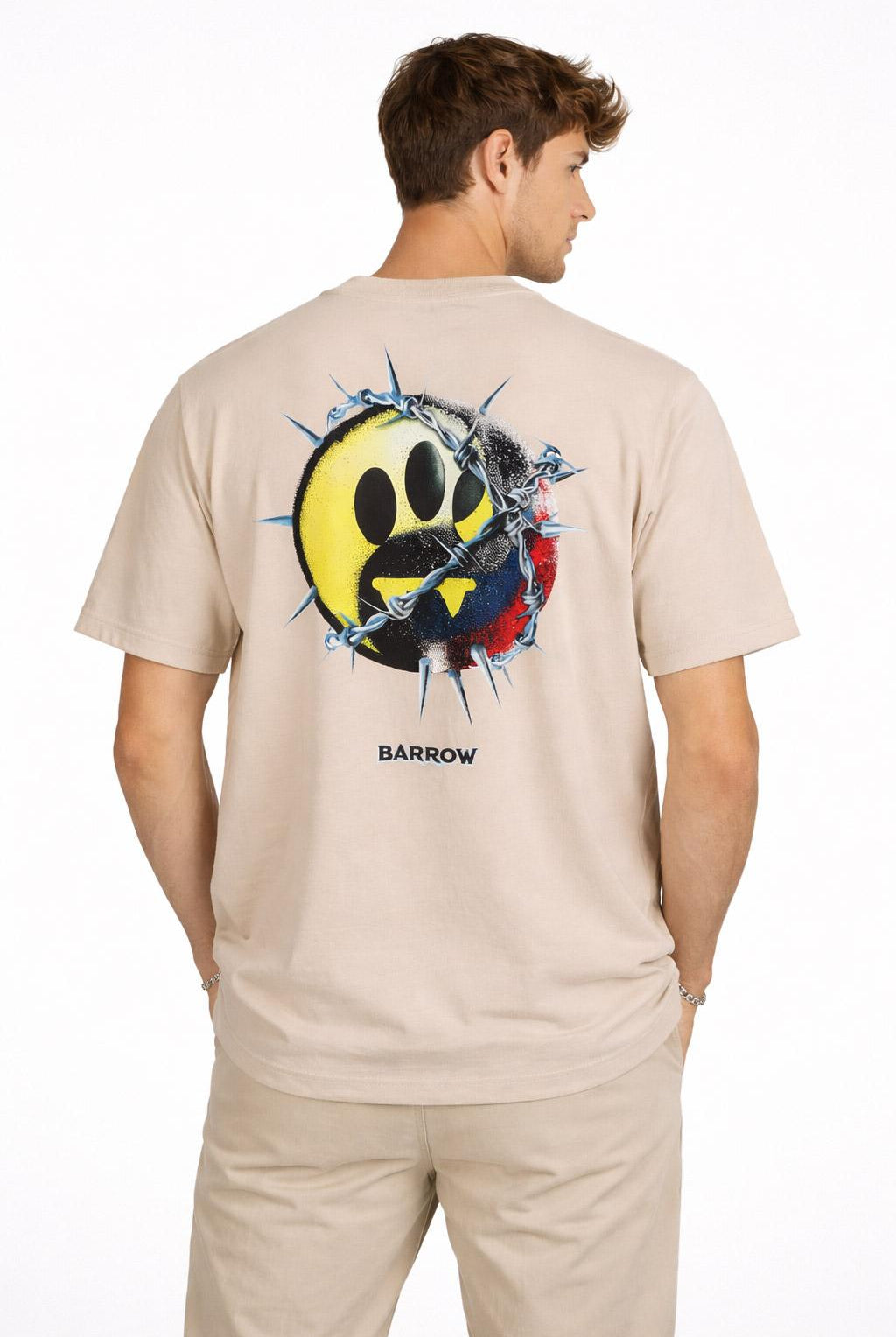 Barrow T-Shirt Uomo BRW Logo Spinato