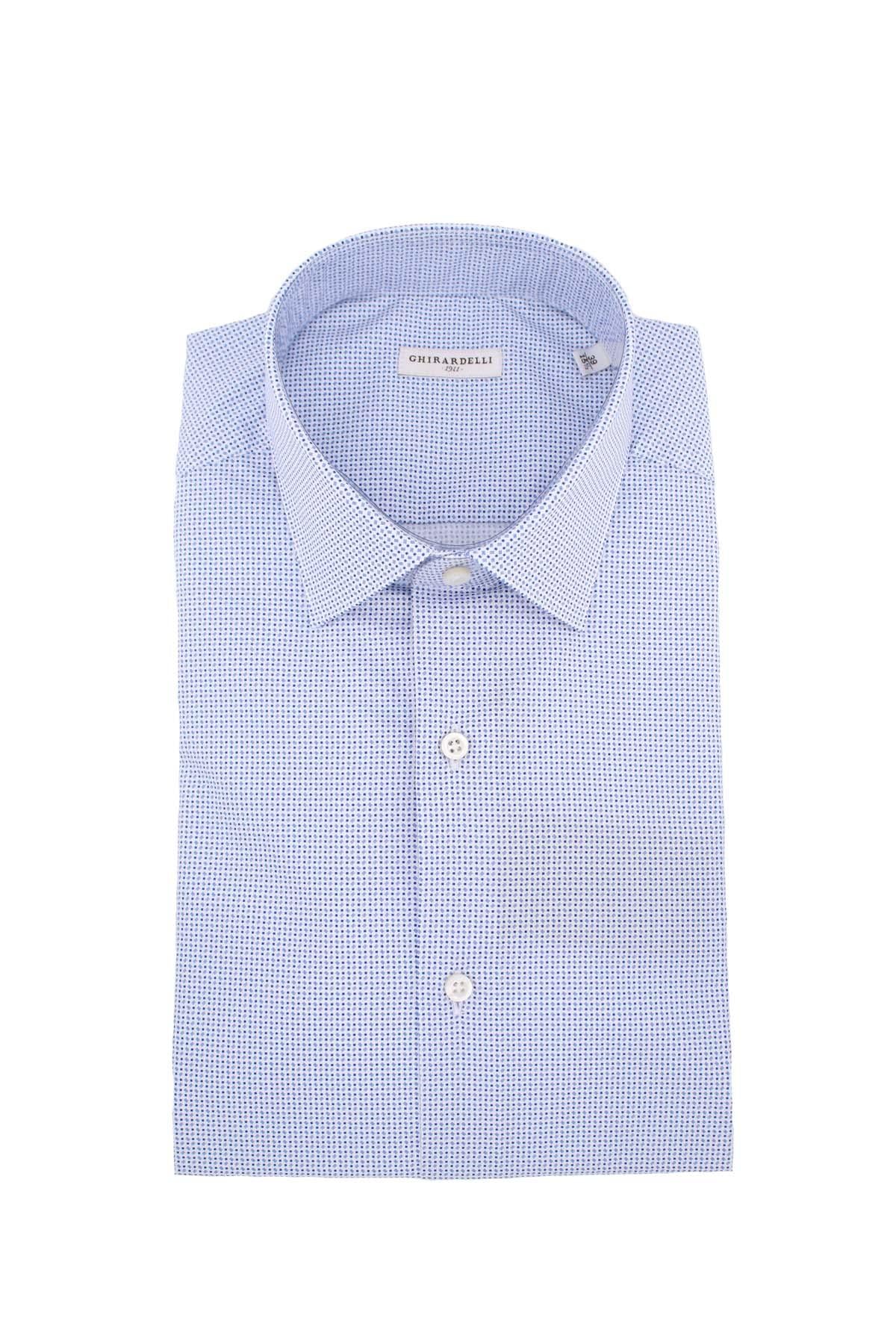 Camicia in cotone micro fantasia