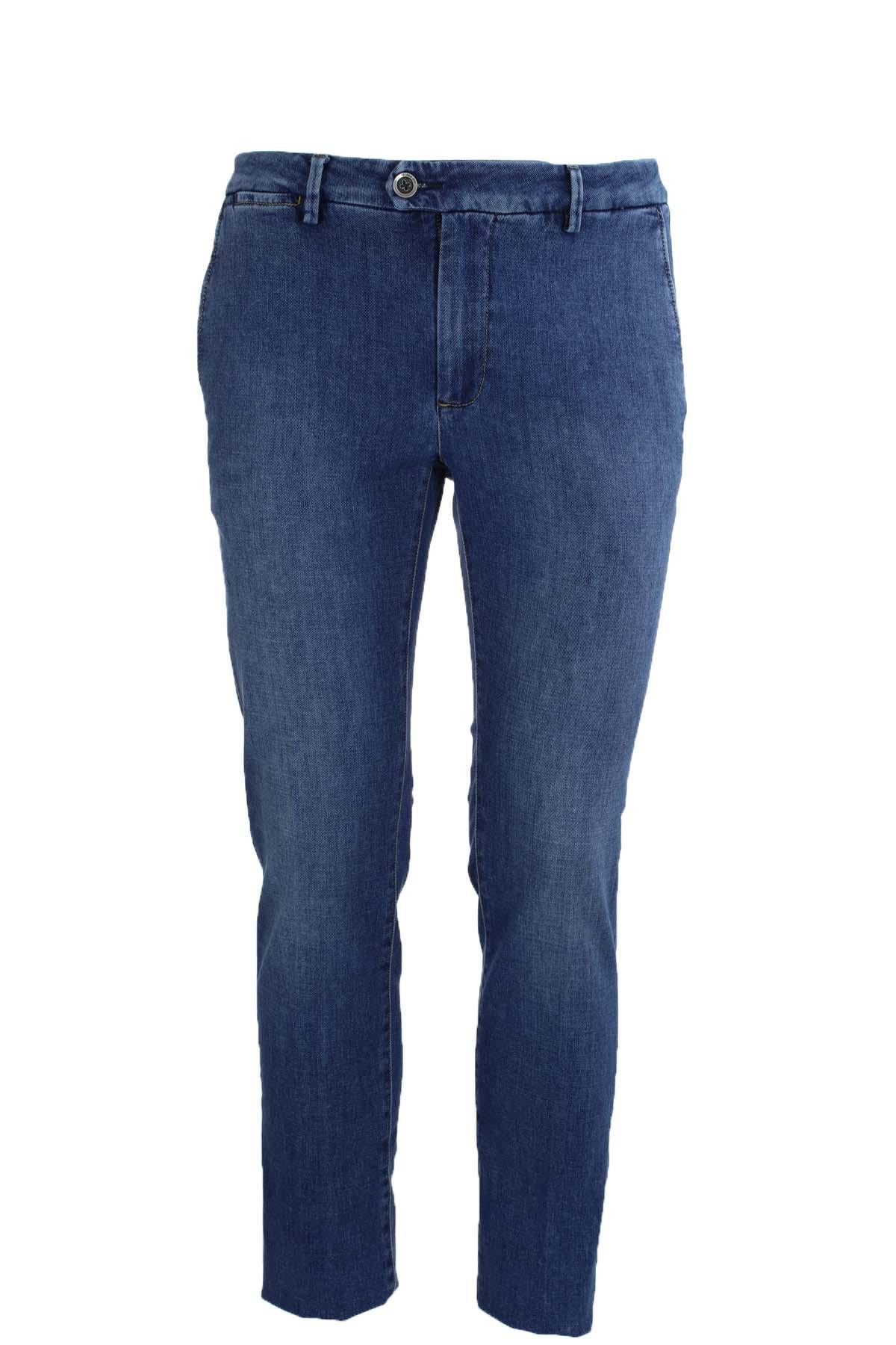 Pantalone chino tasche america in denim