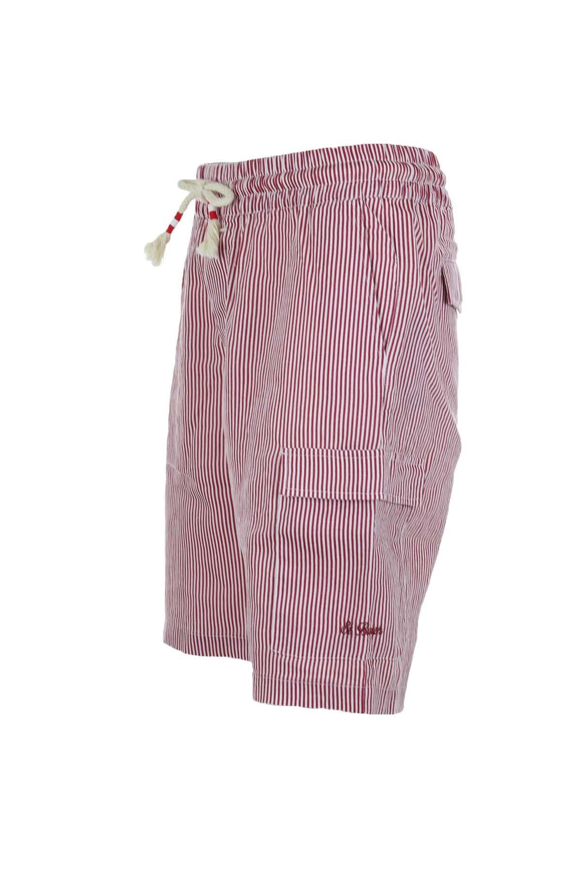 Bermuda in lino a righe con coulisse
