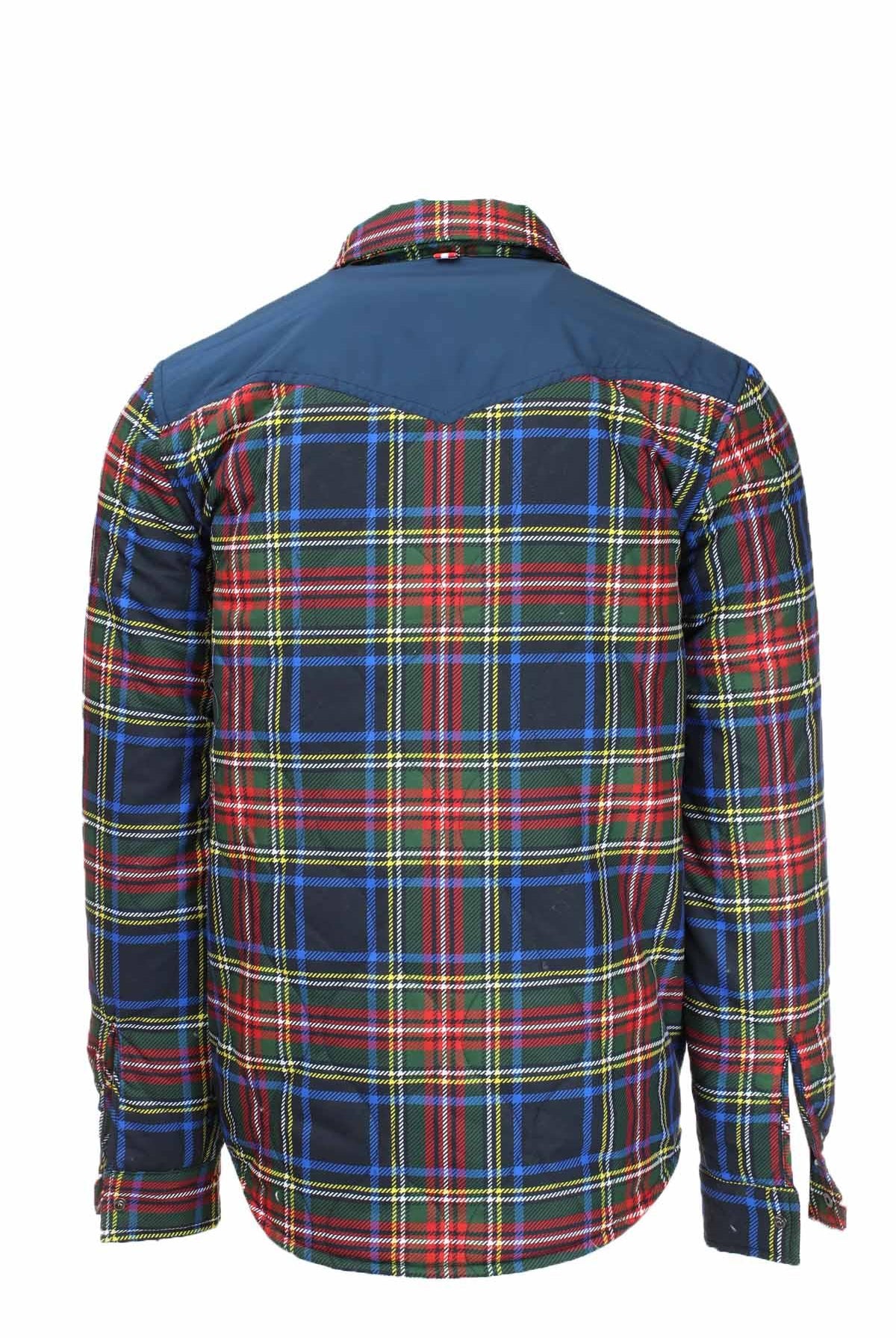 Giacca camicia over imbottita a quadri tartan