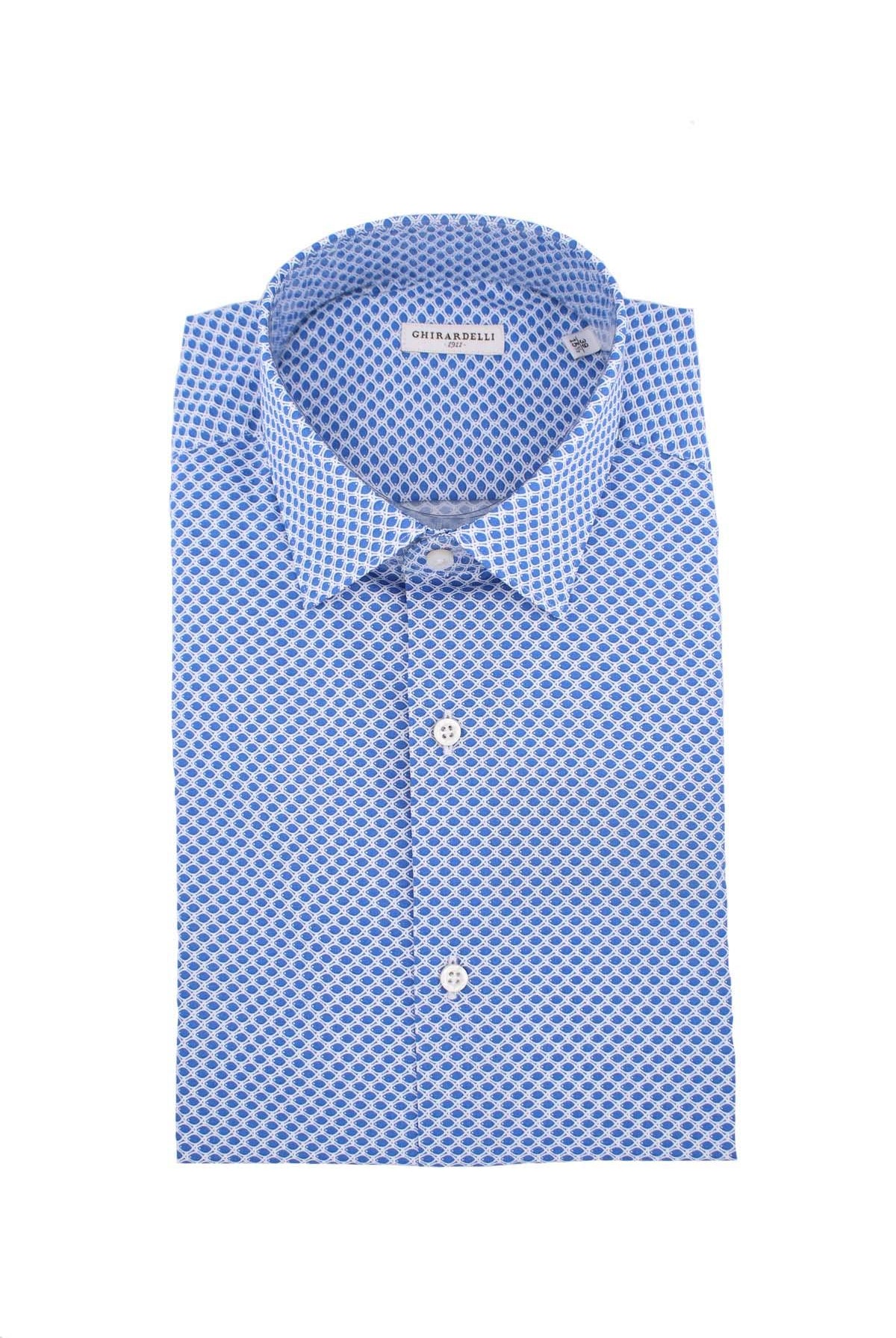 Camicia in cotone micro fantasia