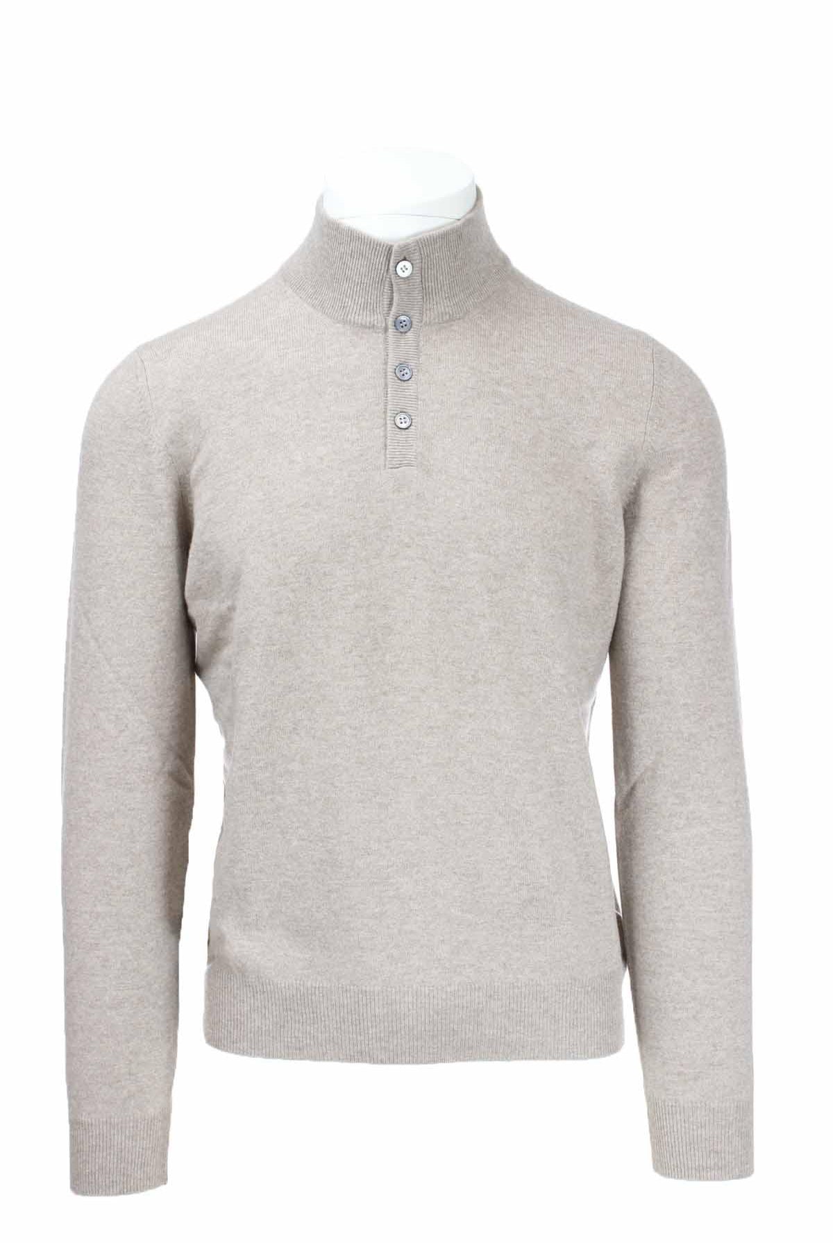 Maglia lupo con bottoni in lana e cachemire