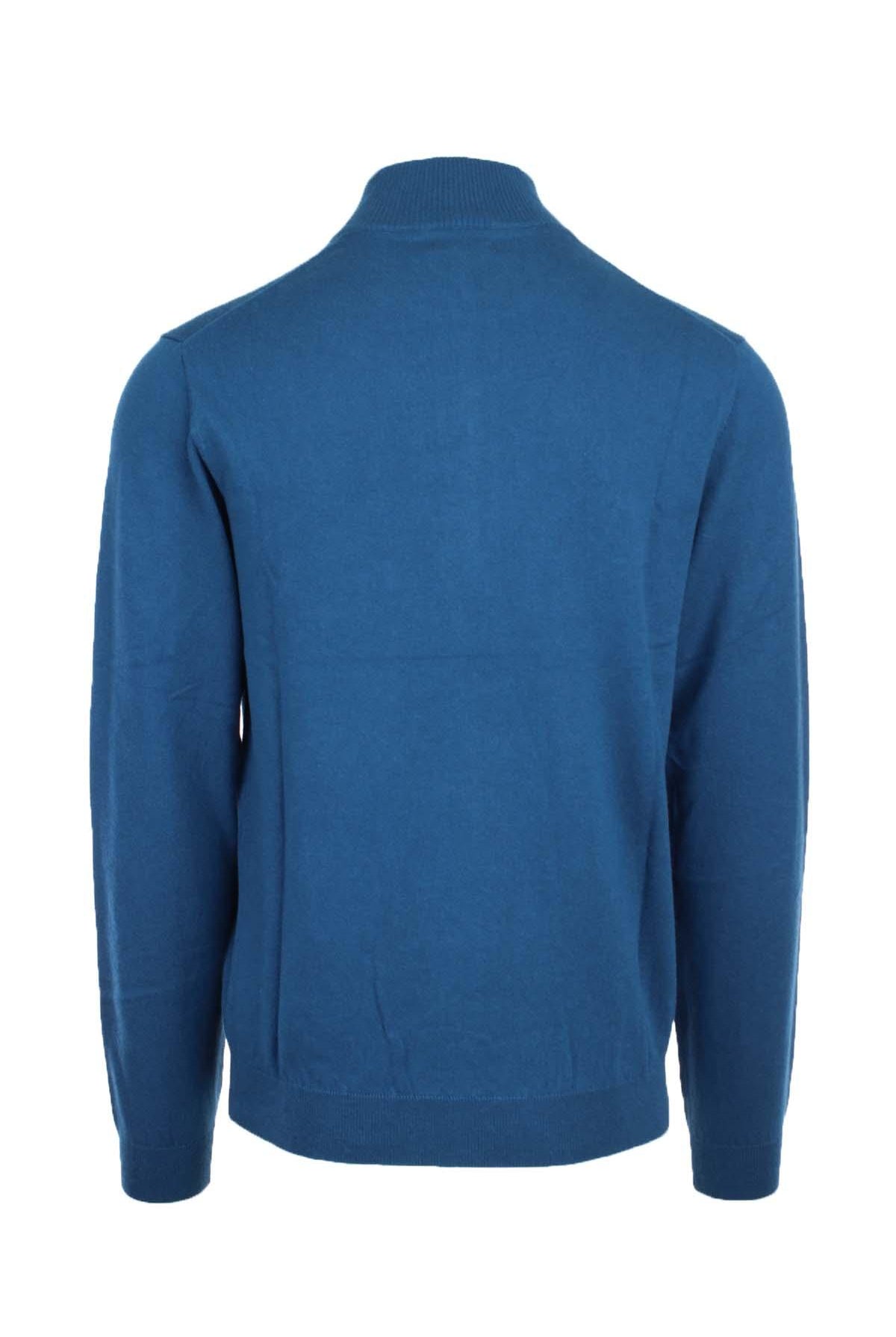 Maglia pullover lupo zip in lana cotone