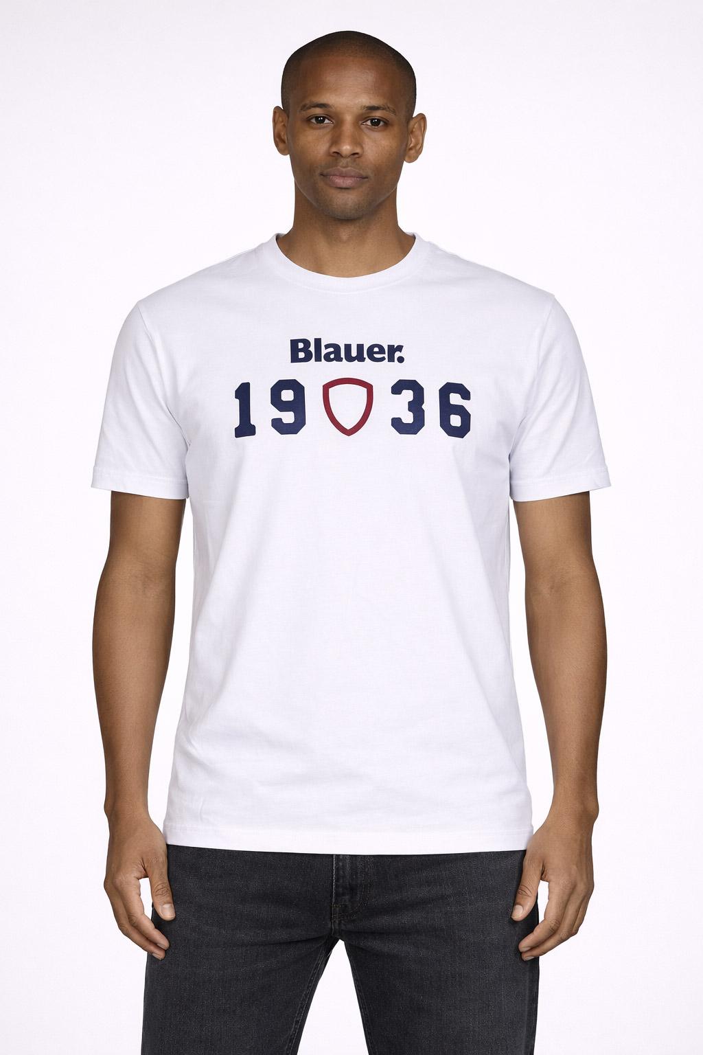 Tshirt Uomo in Cotone con Stampa Blauer 1936 CHAMBERLAN