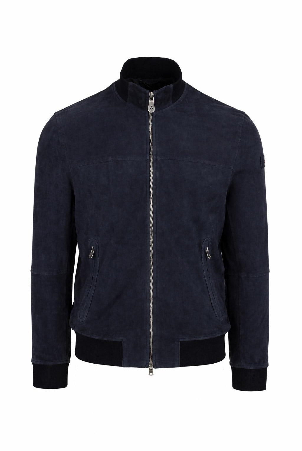 Giubbotto Uomo Sands in Suede Collo Alto Zip Argento