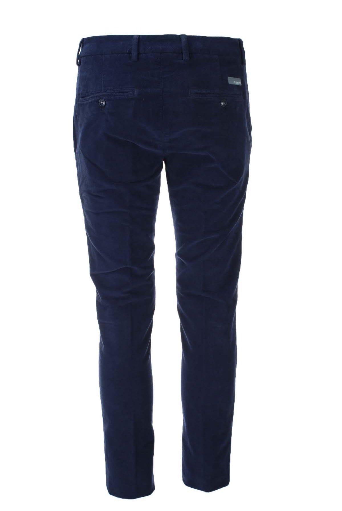 Pantalone in micro velluto diagonale stretch