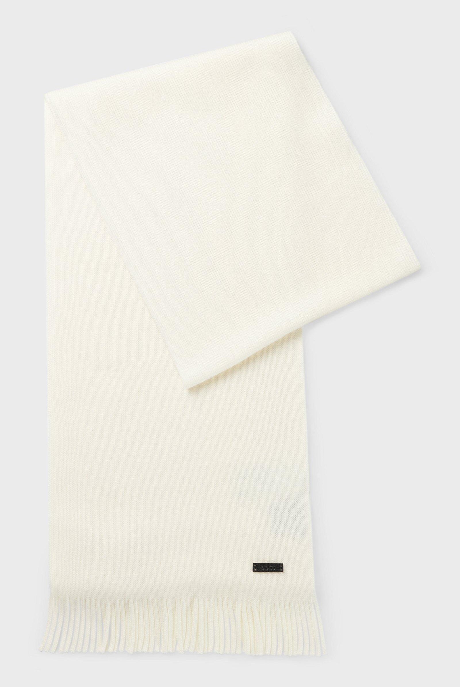 Sciarpa in lana rasata con frange