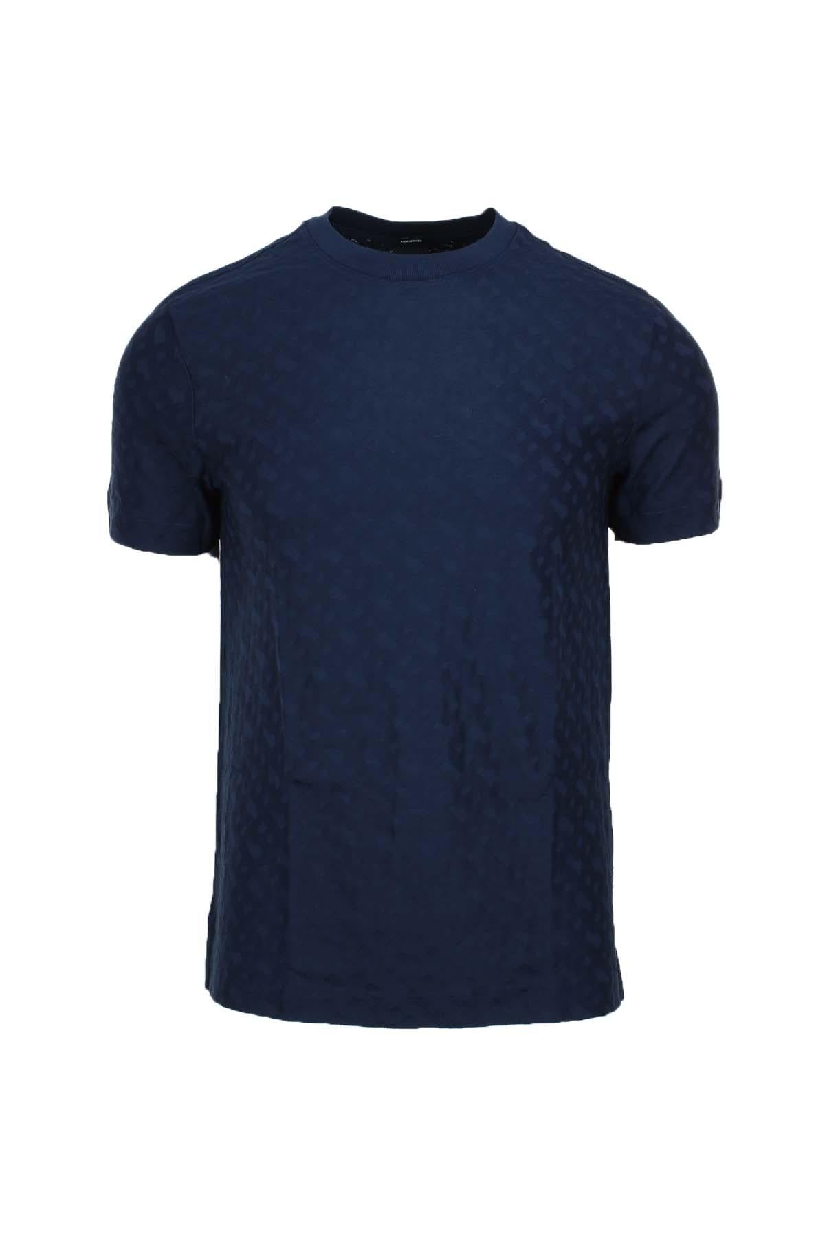 Tshirt mezza manica in cotone con monogrammi Boss
