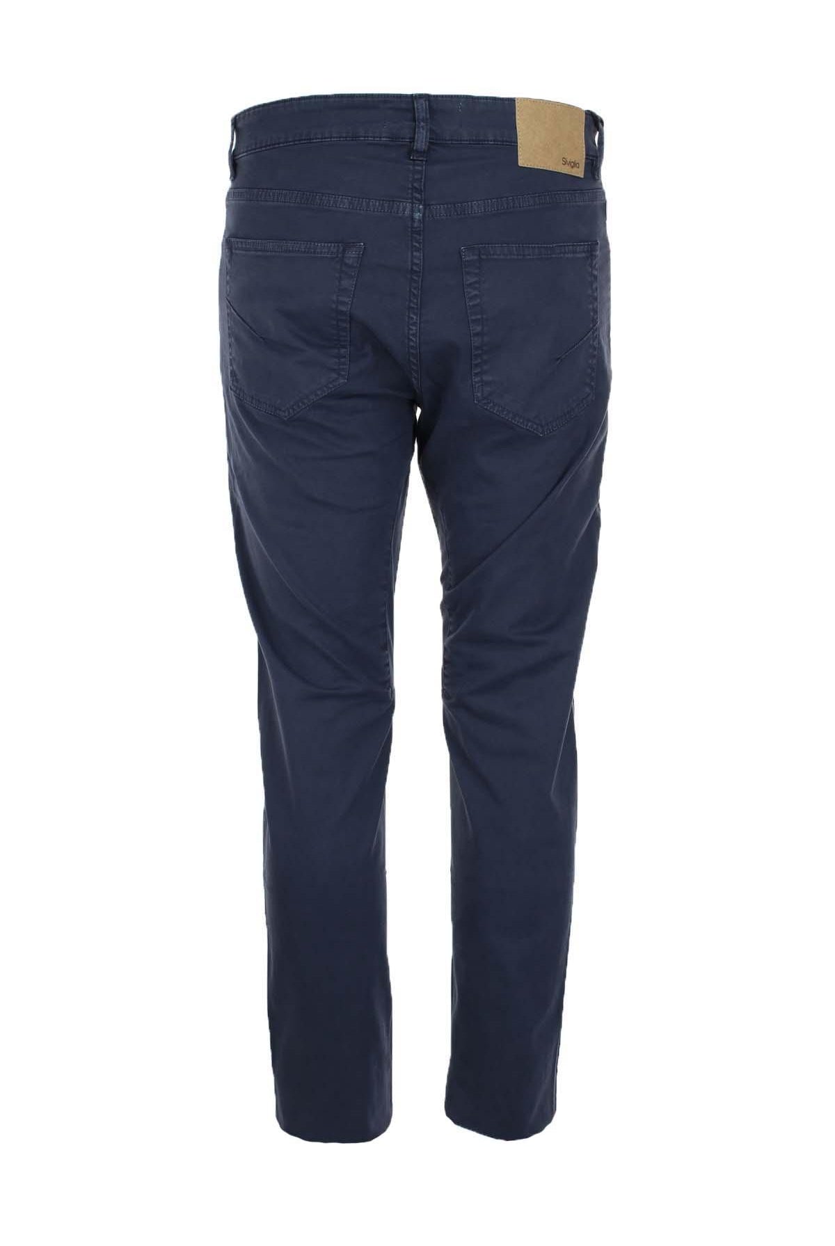 Pantalone 5 tasche in cotone leggero con toppe