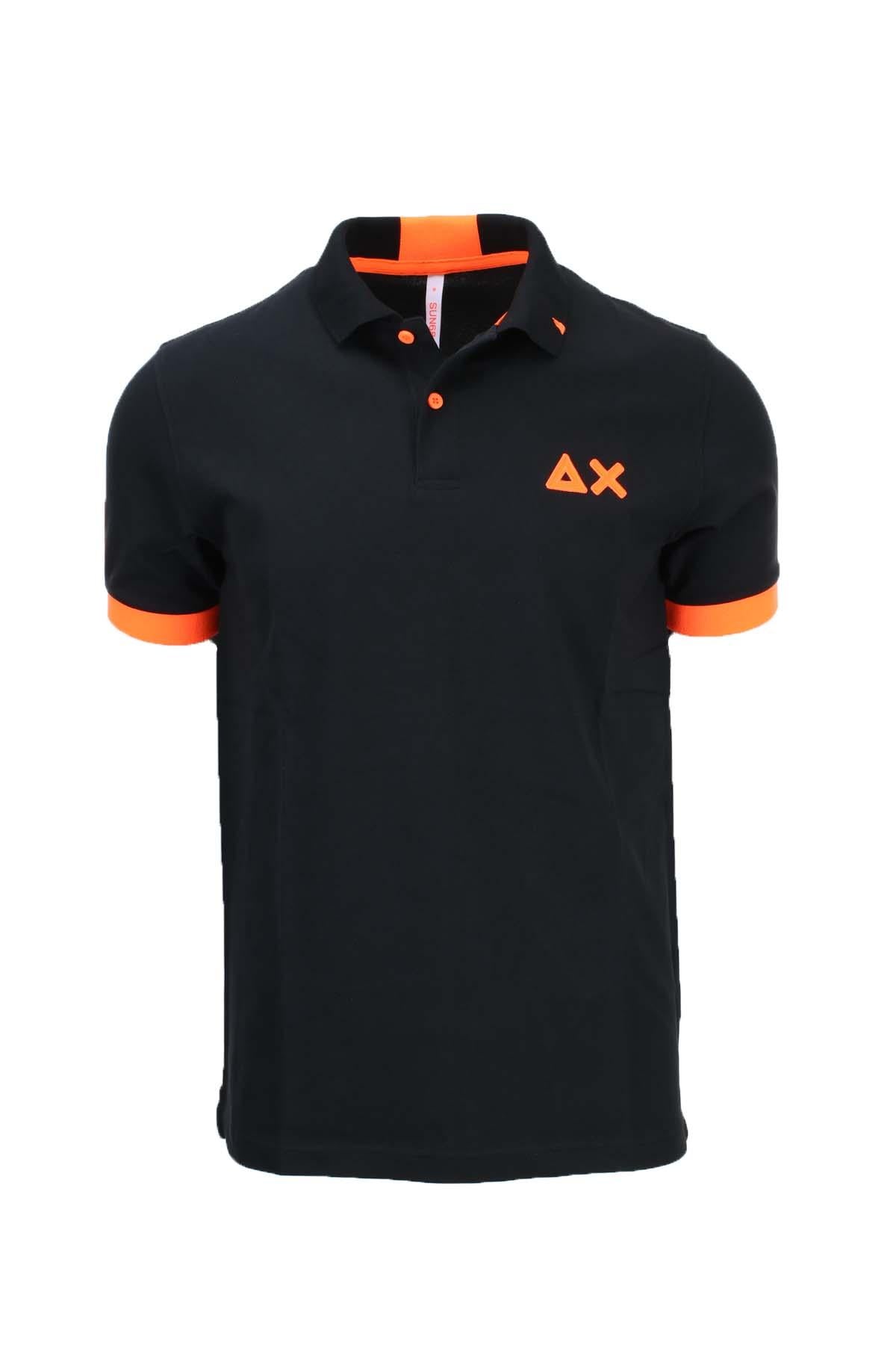 Polo mezza manica con dettagli e logo fluo