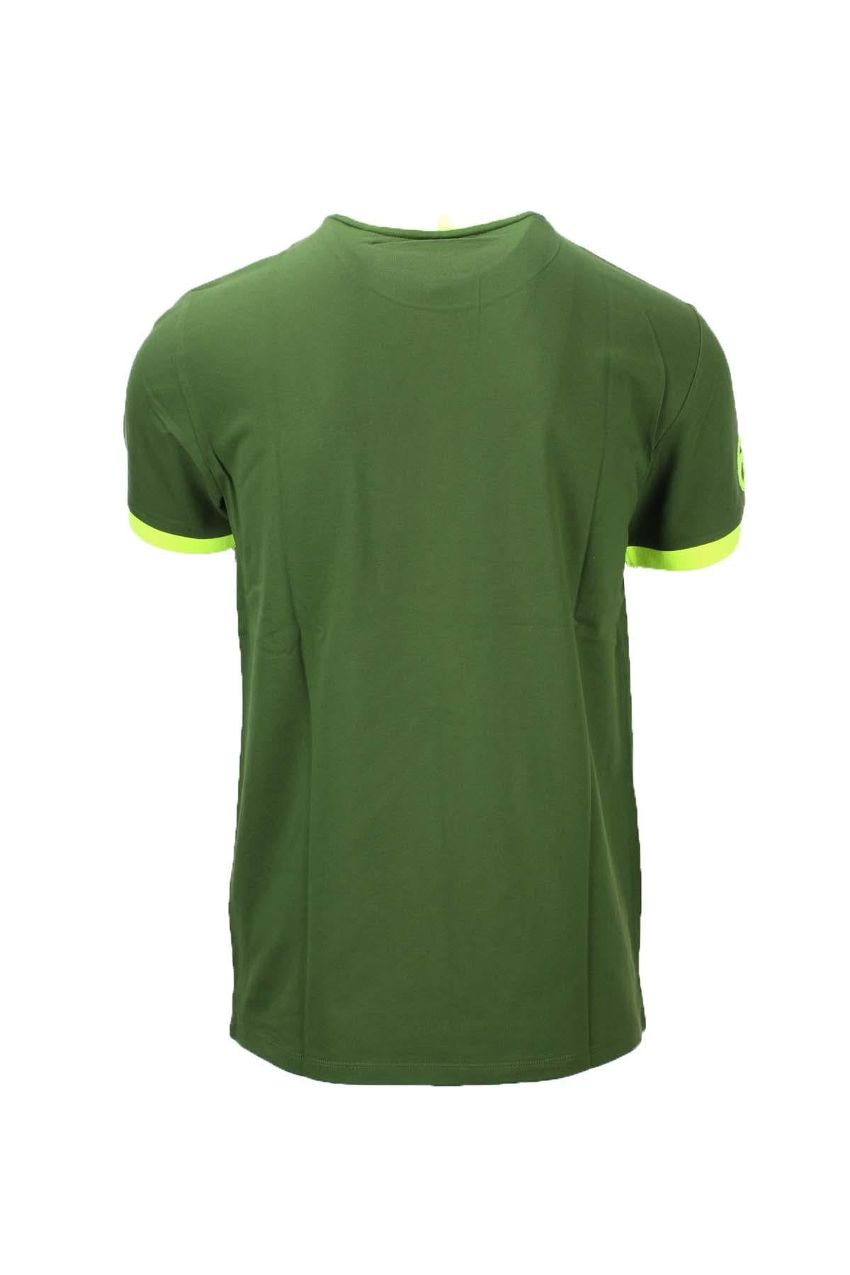 T-shirt mezza manica in cotone piquet dettagli fluo