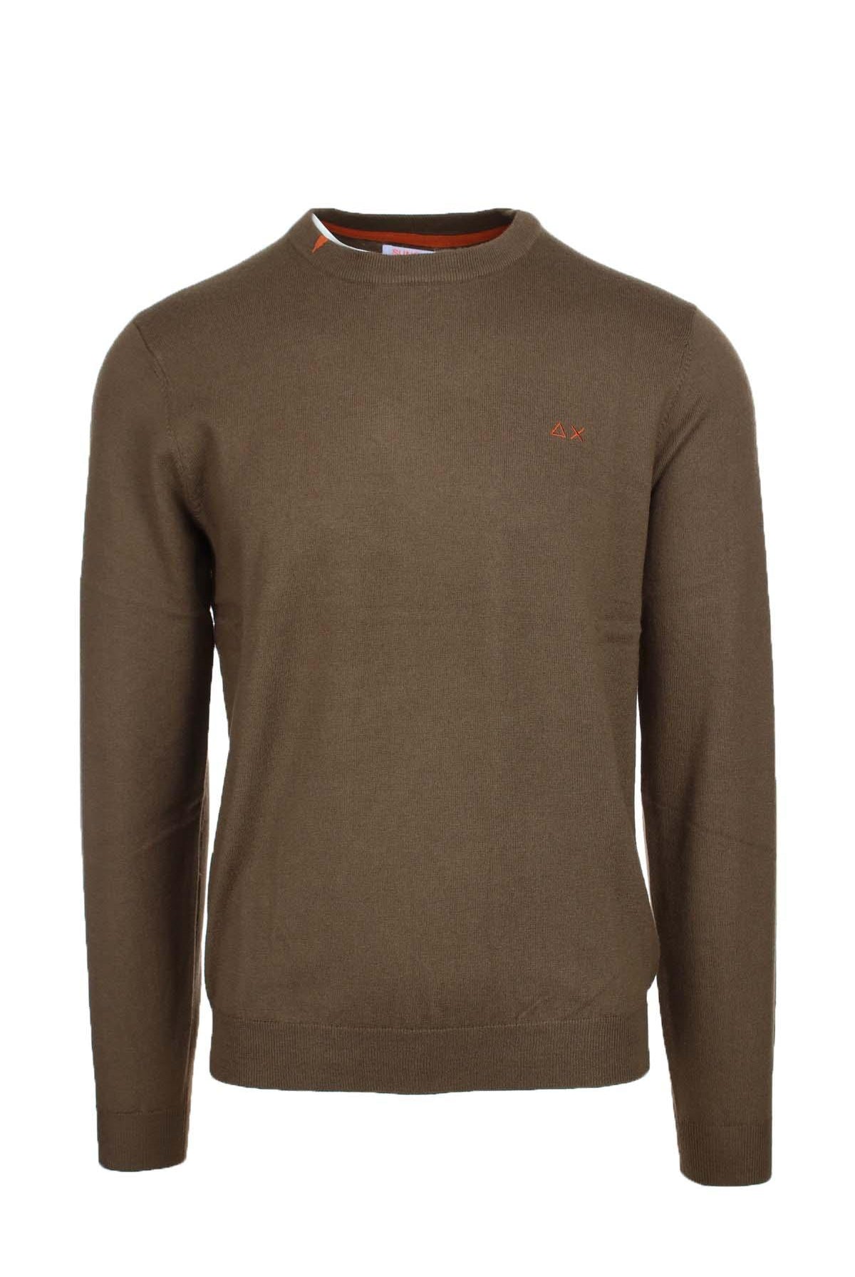 Maglia girocollo in lana e cotone