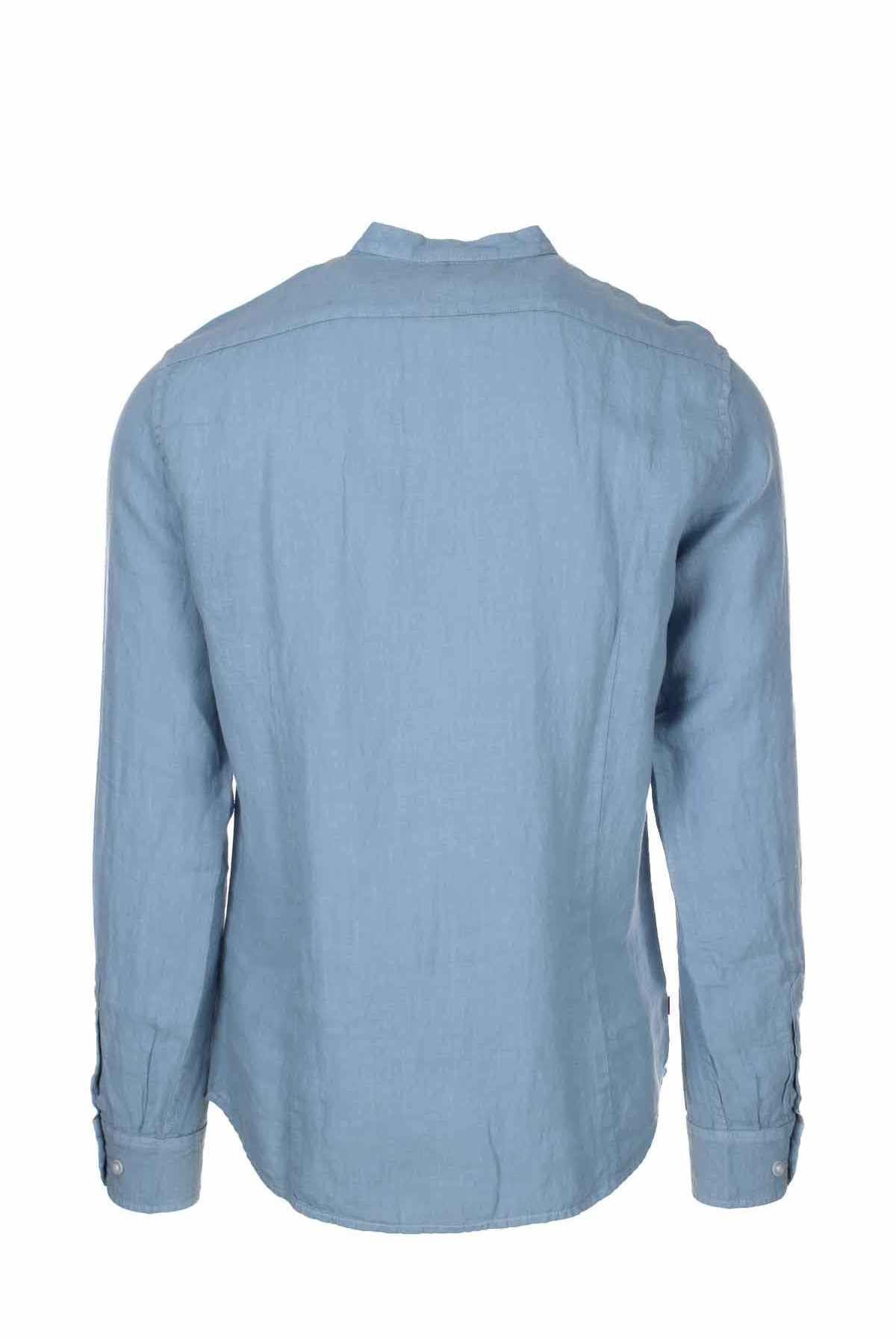 Camicia lino manica lunga collo coreana