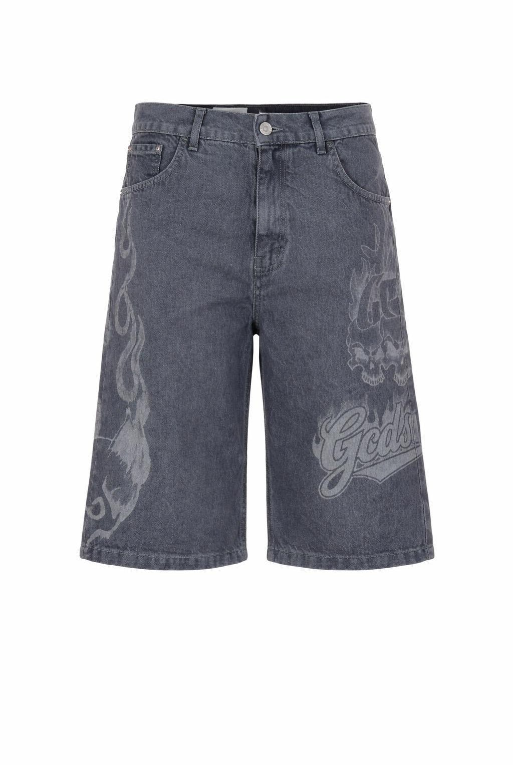 Bermuda Uomo Denim con Stampa e Logo