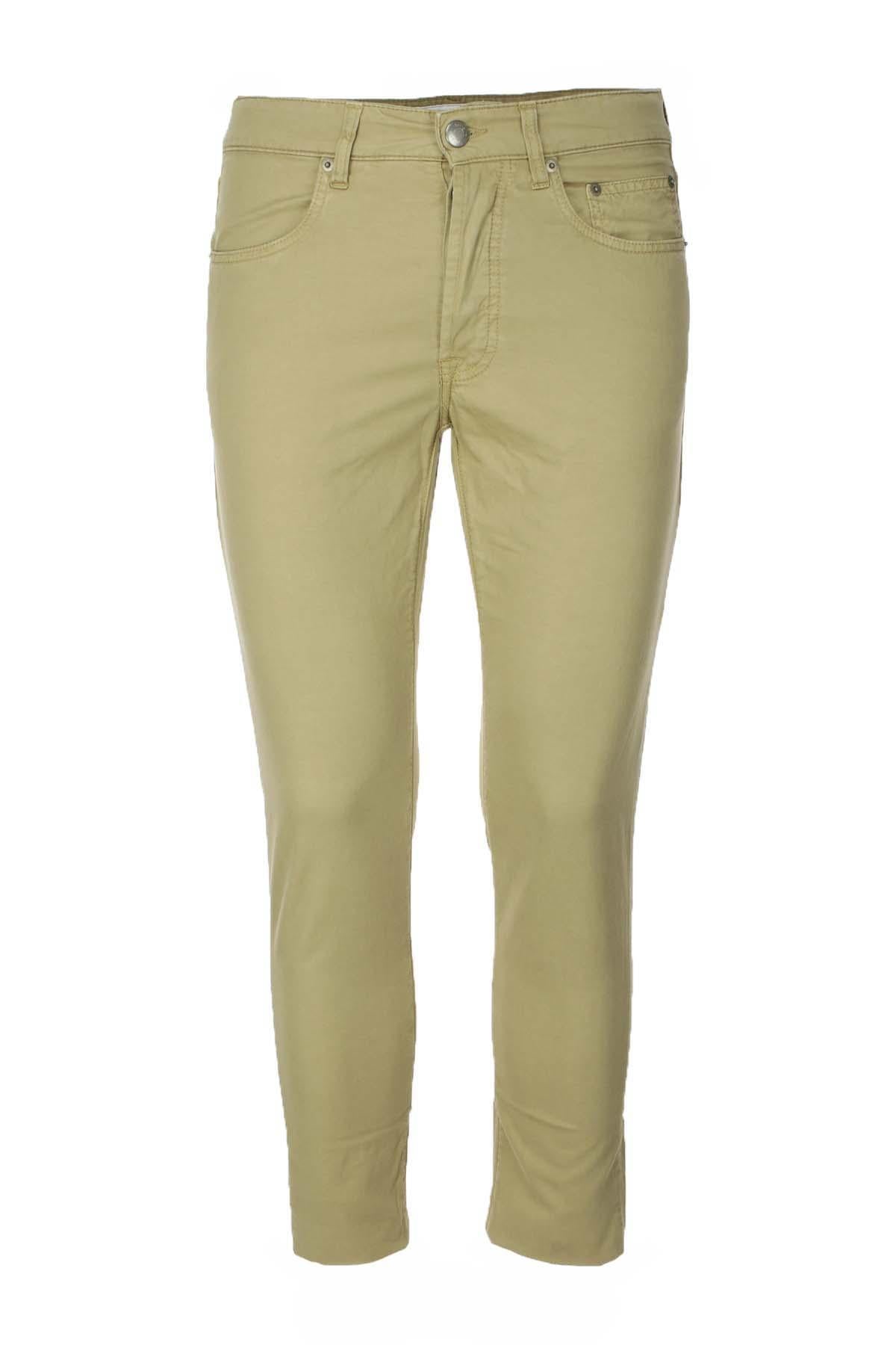 Pantalone 5 tasche in cotone lino