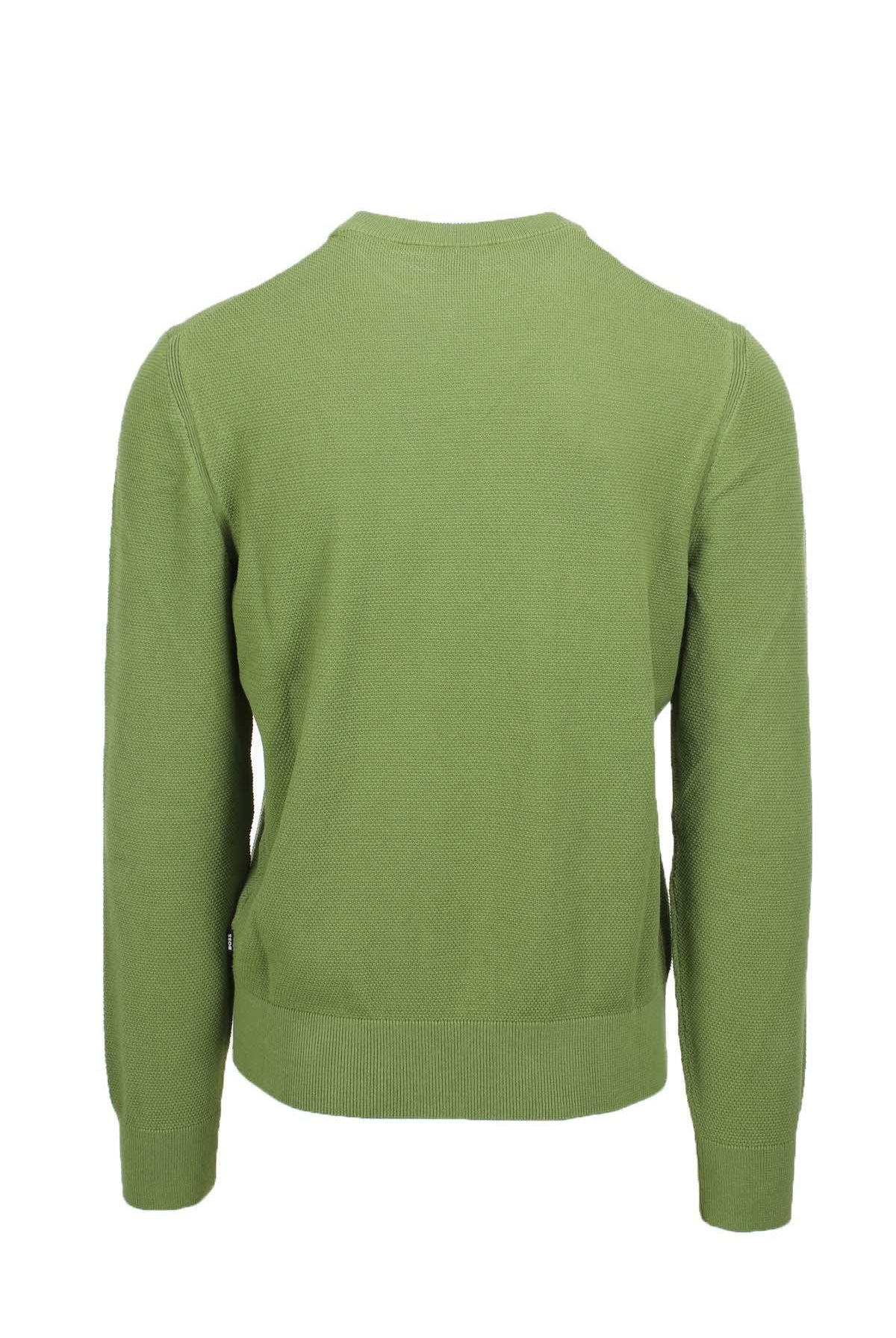 Maglione in cotone lavorato grana riso