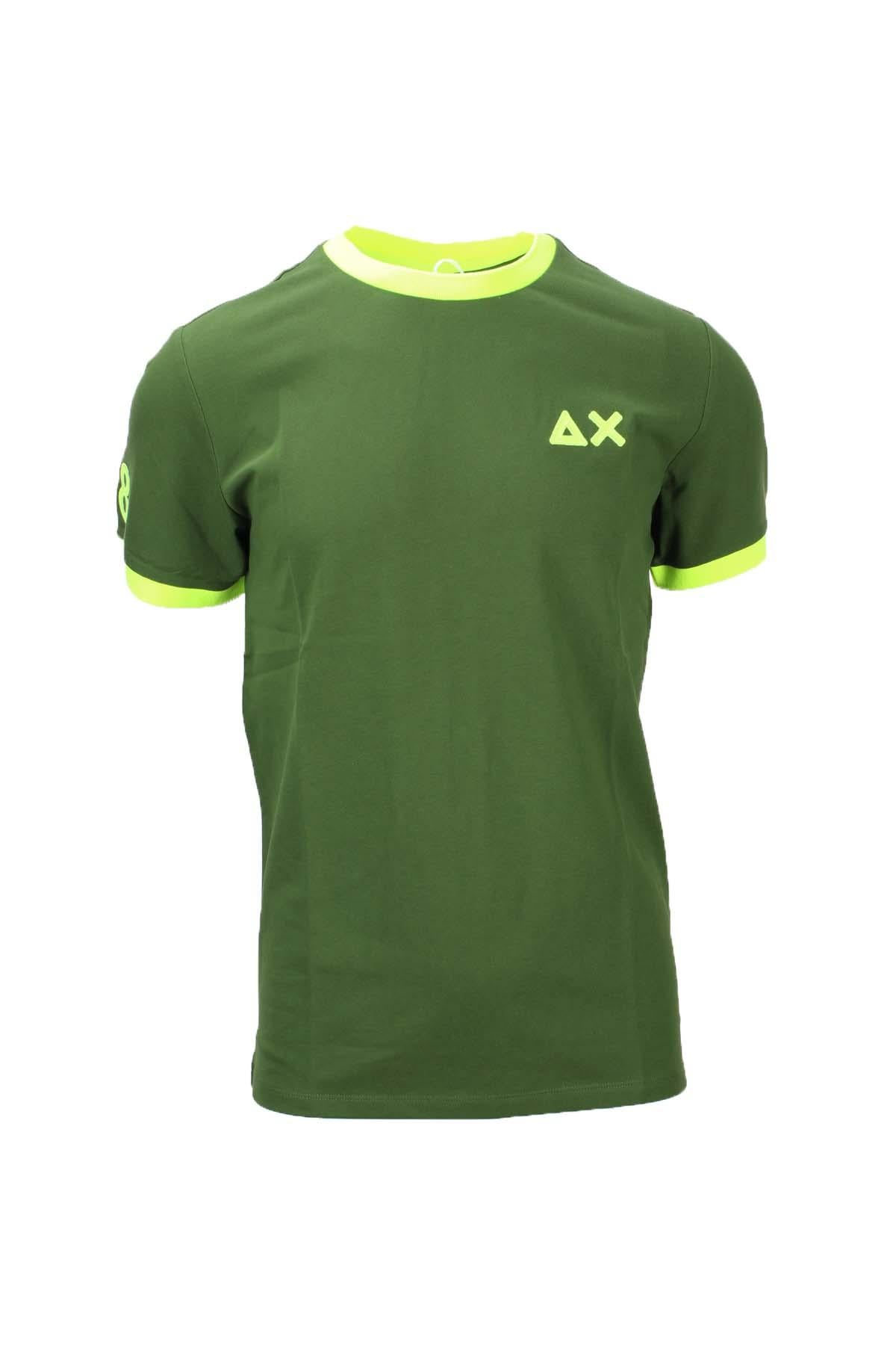 T-shirt mezza manica in cotone piquet dettagli fluo