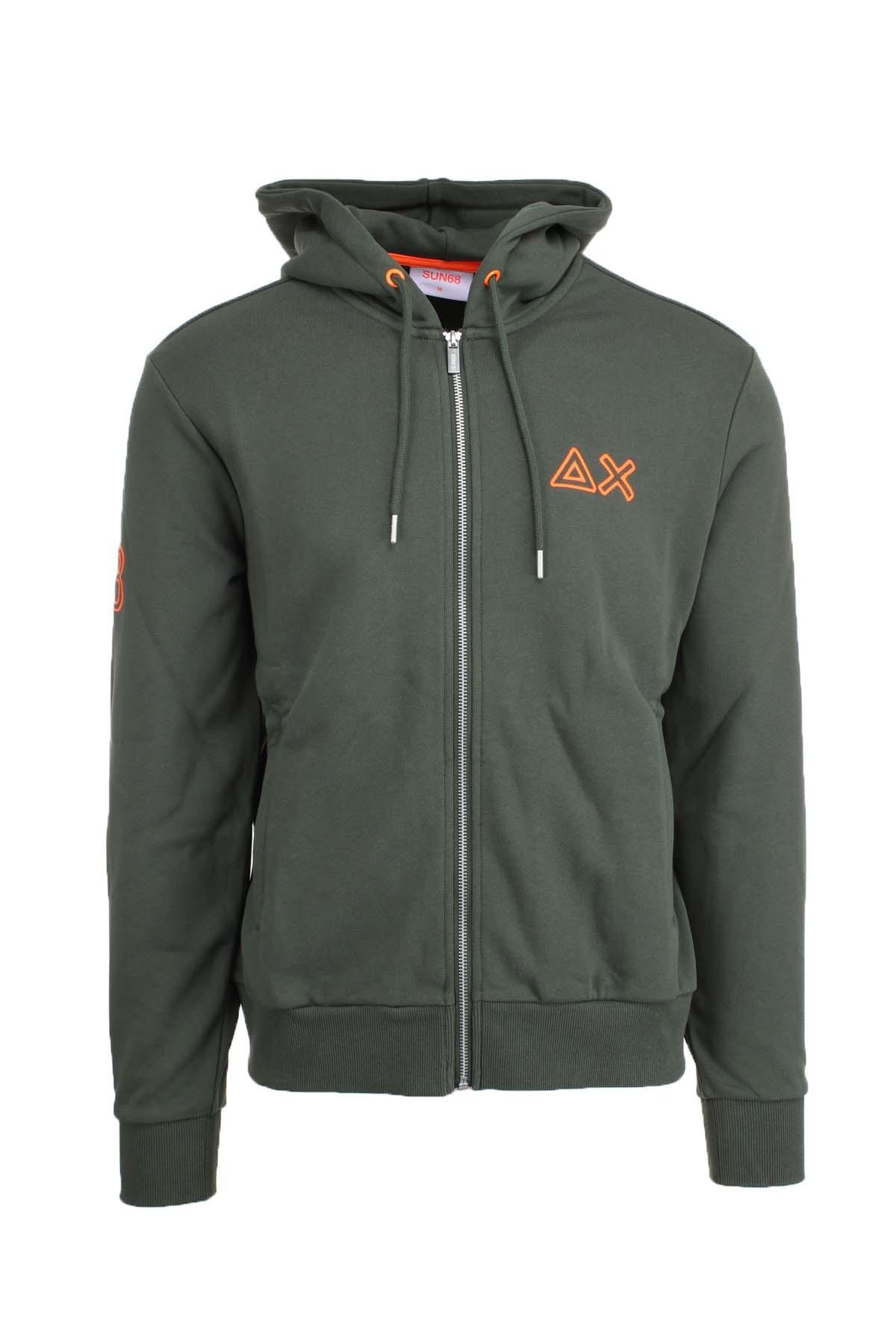 felpa cardigan zip con cappuccio