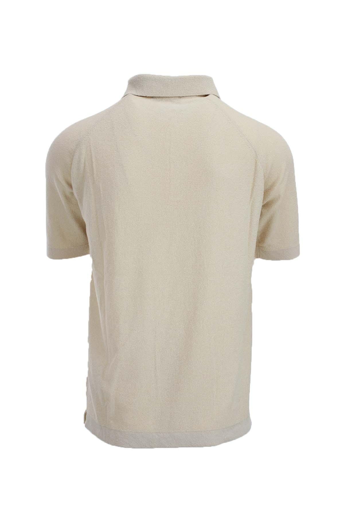 Polo mezza manica effetto spugna Hsin in misto cotone