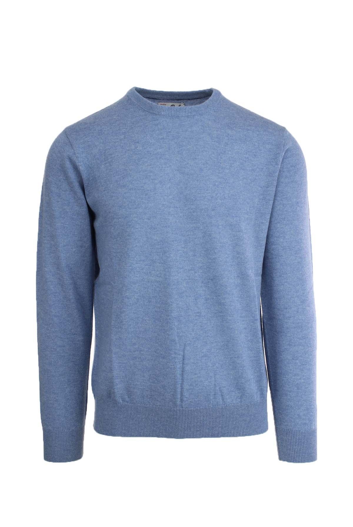 Maglia girocollo uomo in lana unito