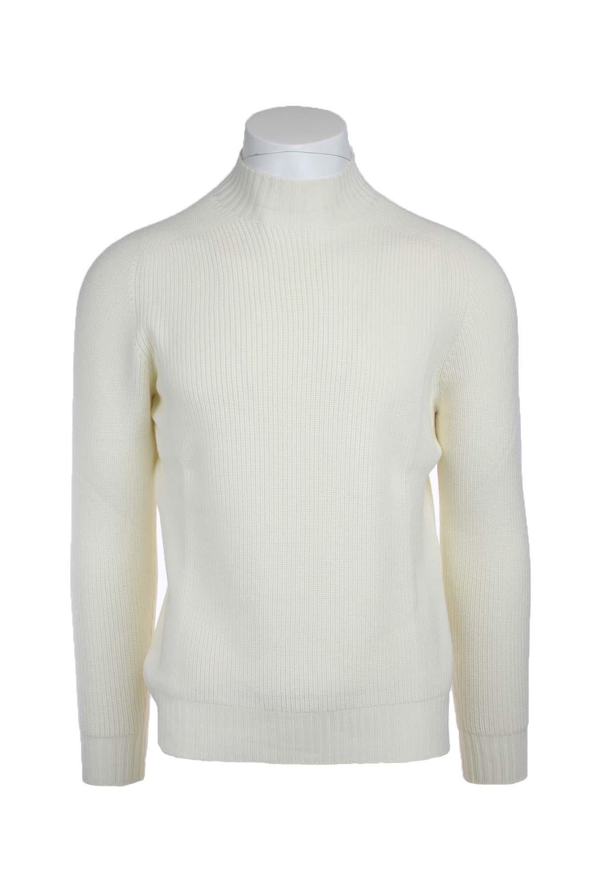 Maglia lupo in lana a coste inglese