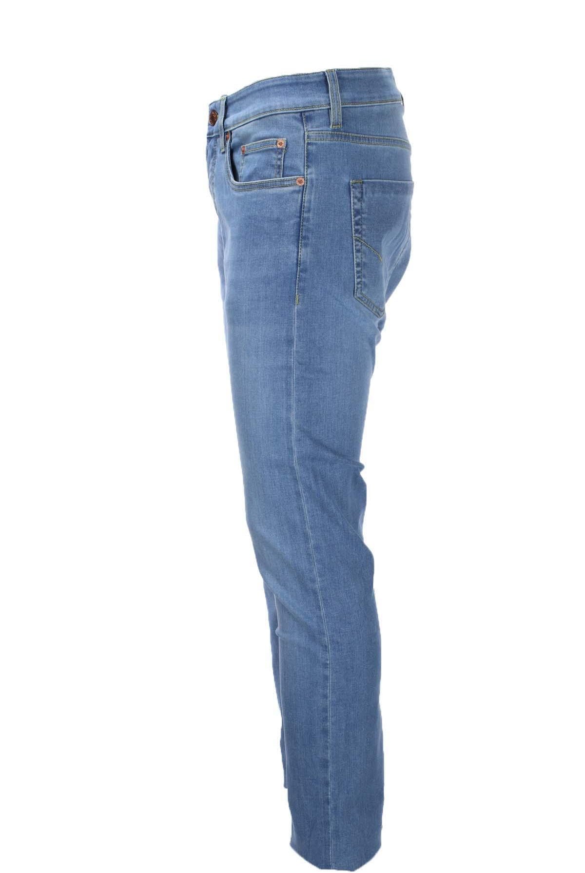 Jeans denim 5 tasche con toppe in alcantara