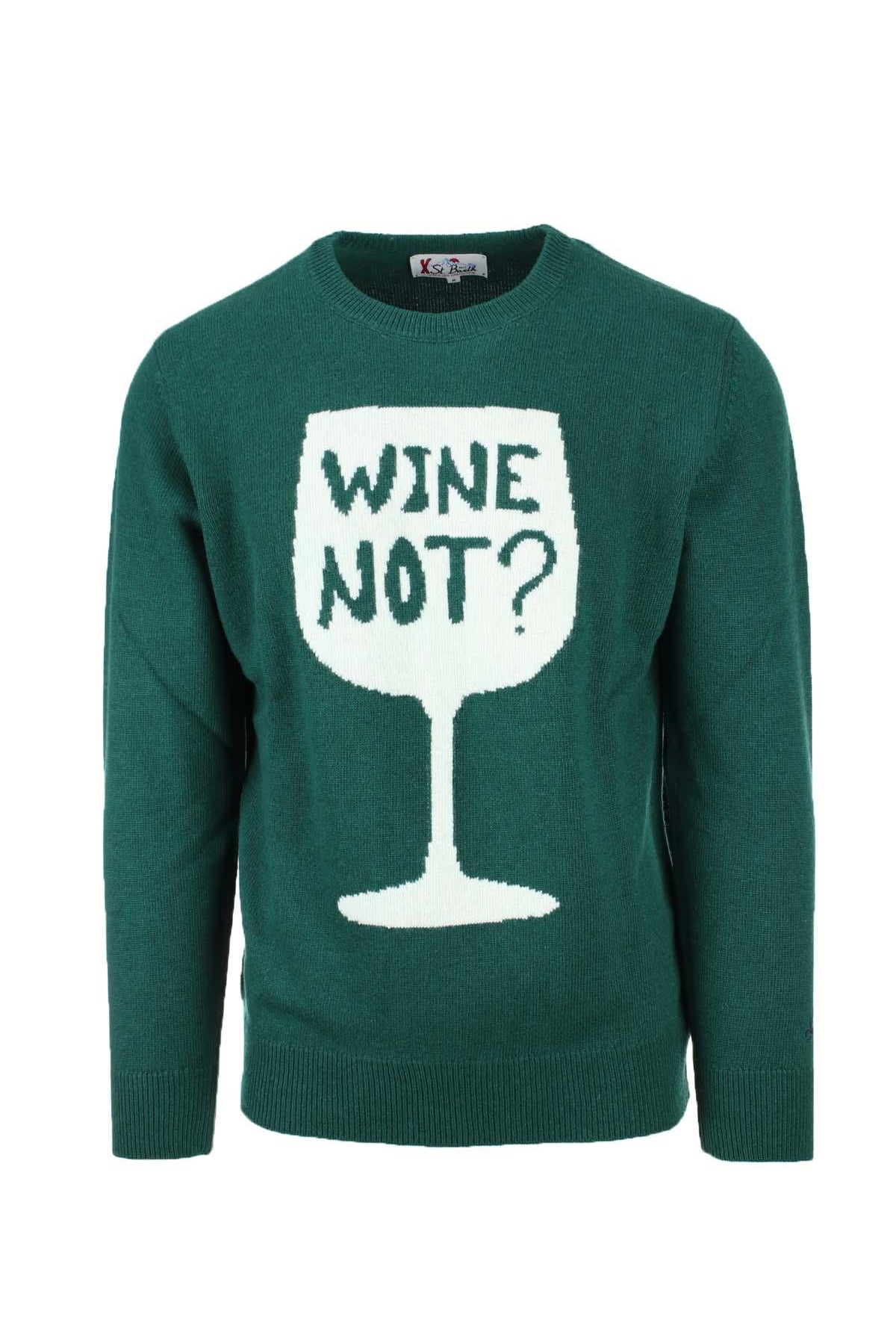 Maglia pullover girocollo in lana Wine Not