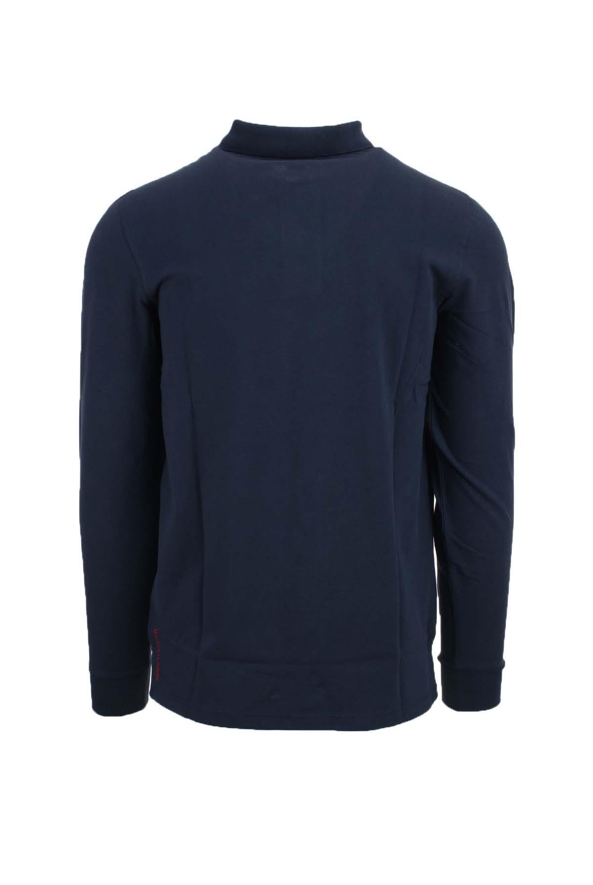 Polo manica lunga in piquet di cotone con logo