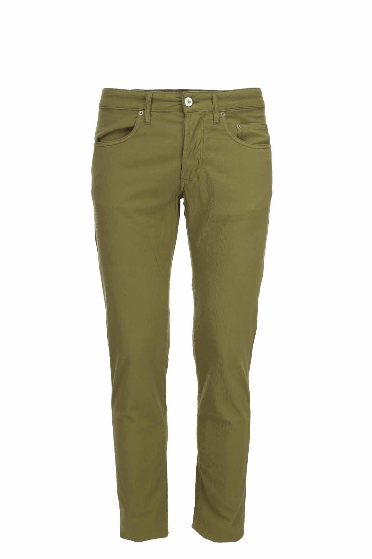 Pantalone cotone e lino elasticizzato 5 tasche