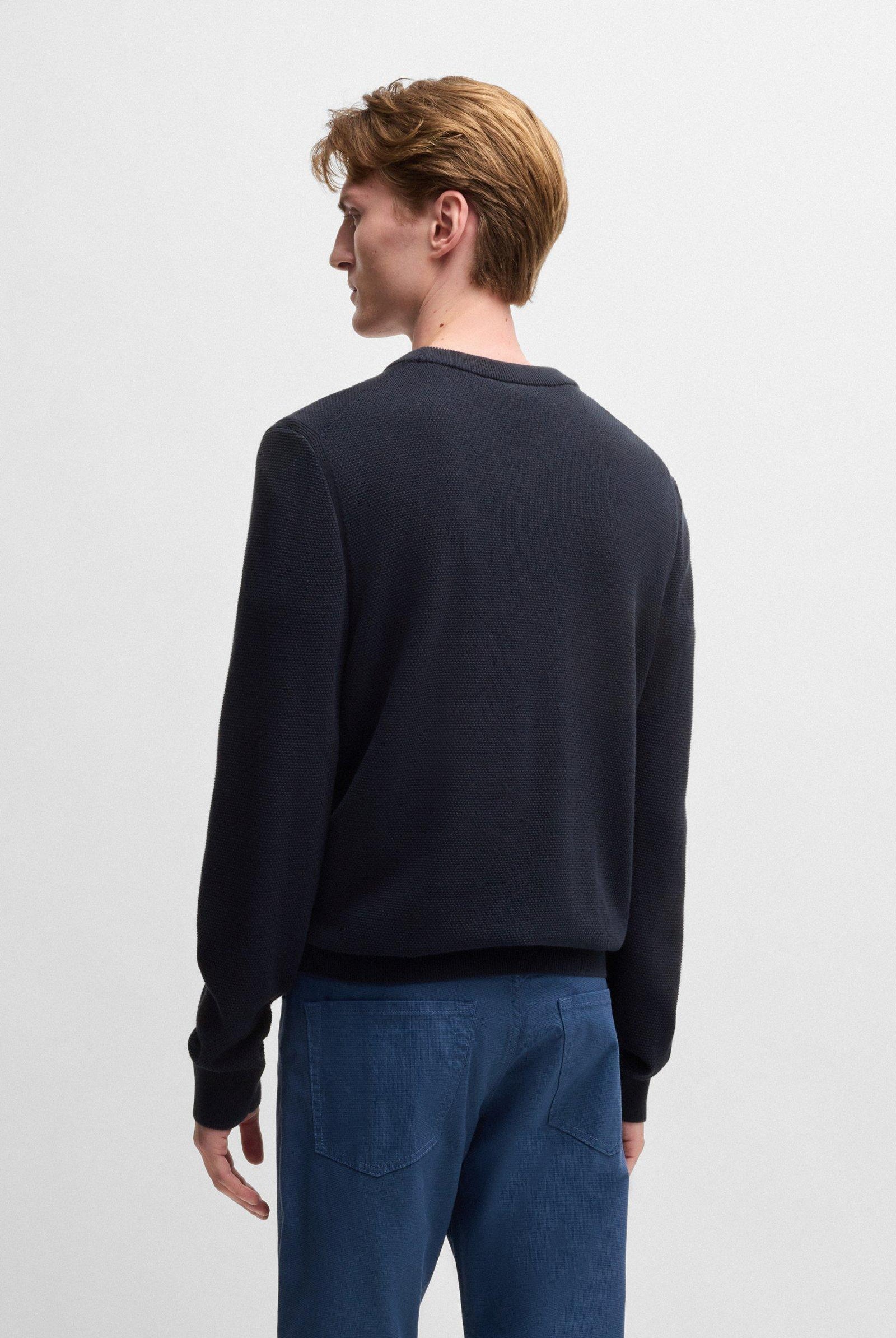 Maglione in cotone lavorato grana riso