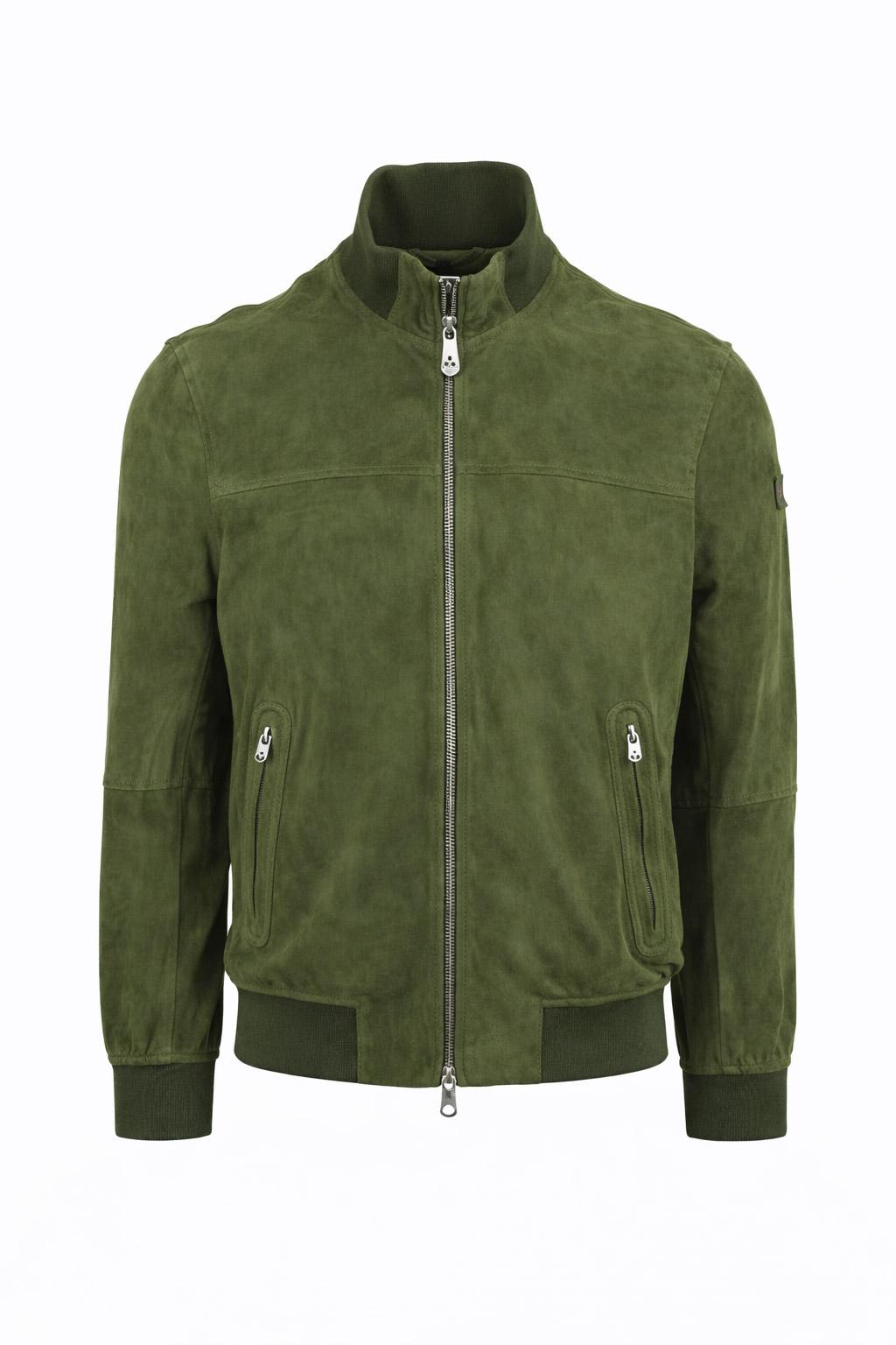 Giubbotto Uomo Sands in Suede Collo Alto Zip Argento